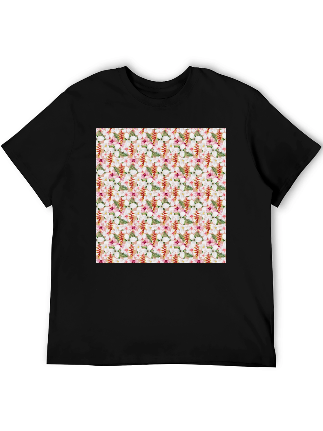 Tropical Floral Print Mens T-Shirt