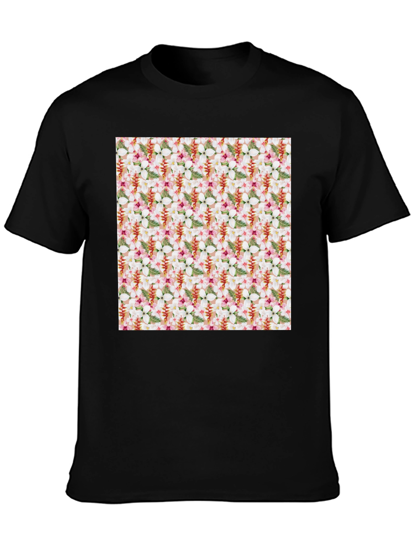 Tropical Floral Print Mens T-Shirt