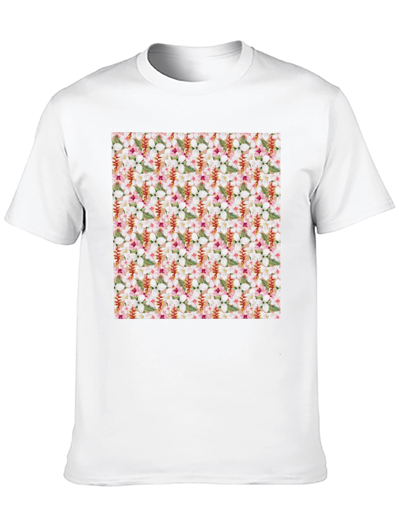 Tropical Floral Print Mens T-Shirt