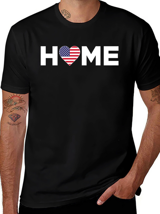 American Flag Heart HOME Graphic T-Shirt