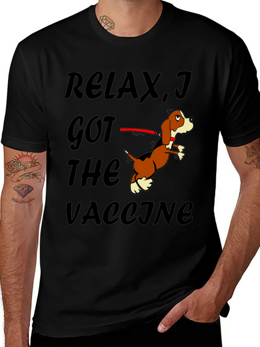 Relax I Got The Vaccine Funny Dog T-Shirt
