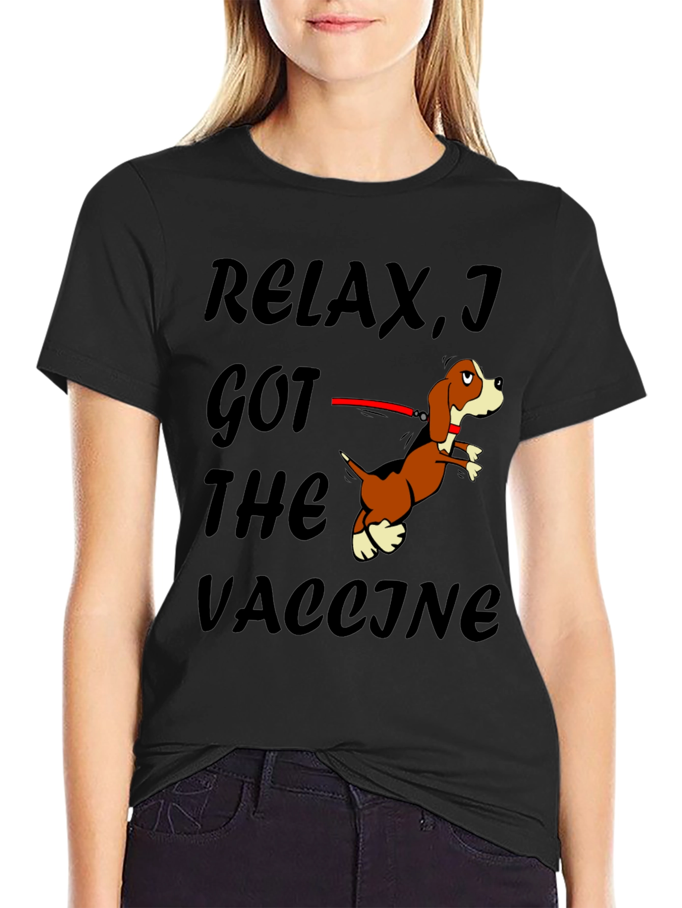 Relax I Got The Vaccine Funny Dog T-Shirt