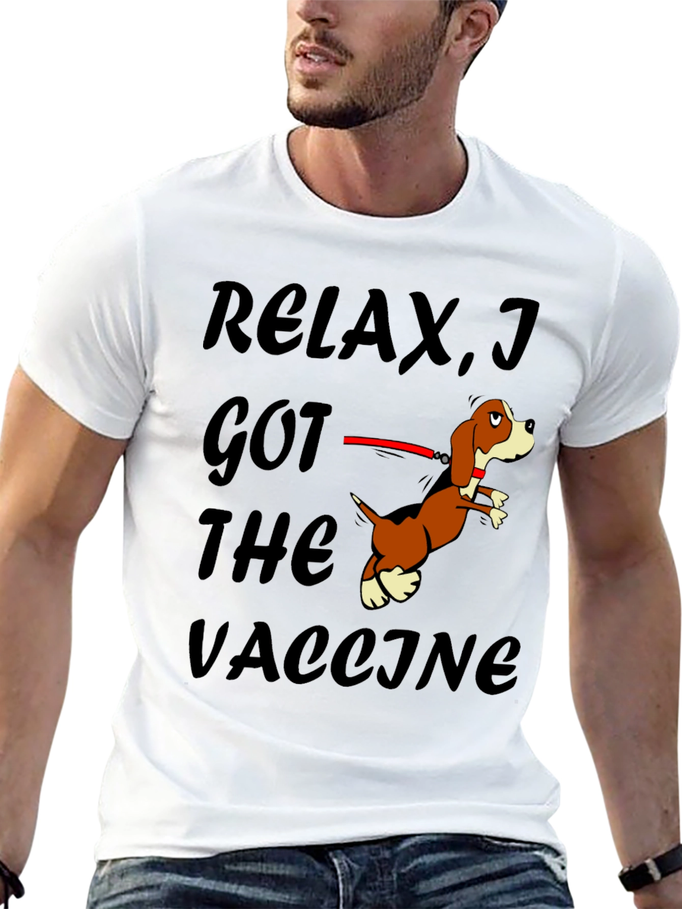 Relax I Got The Vaccine Funny Dog T-Shirt