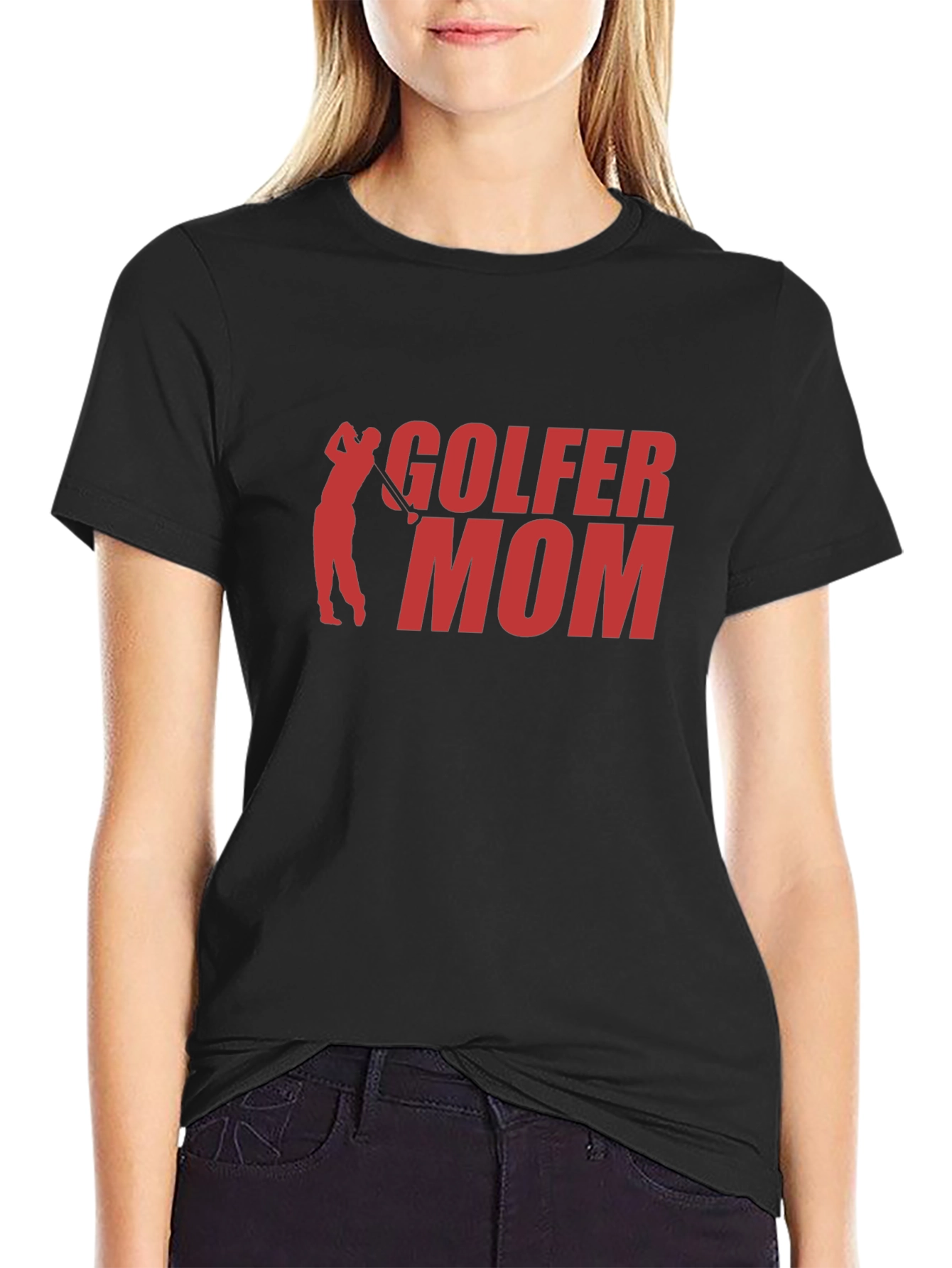 Golfer Mom T-Shirt - Black Cotton Tee