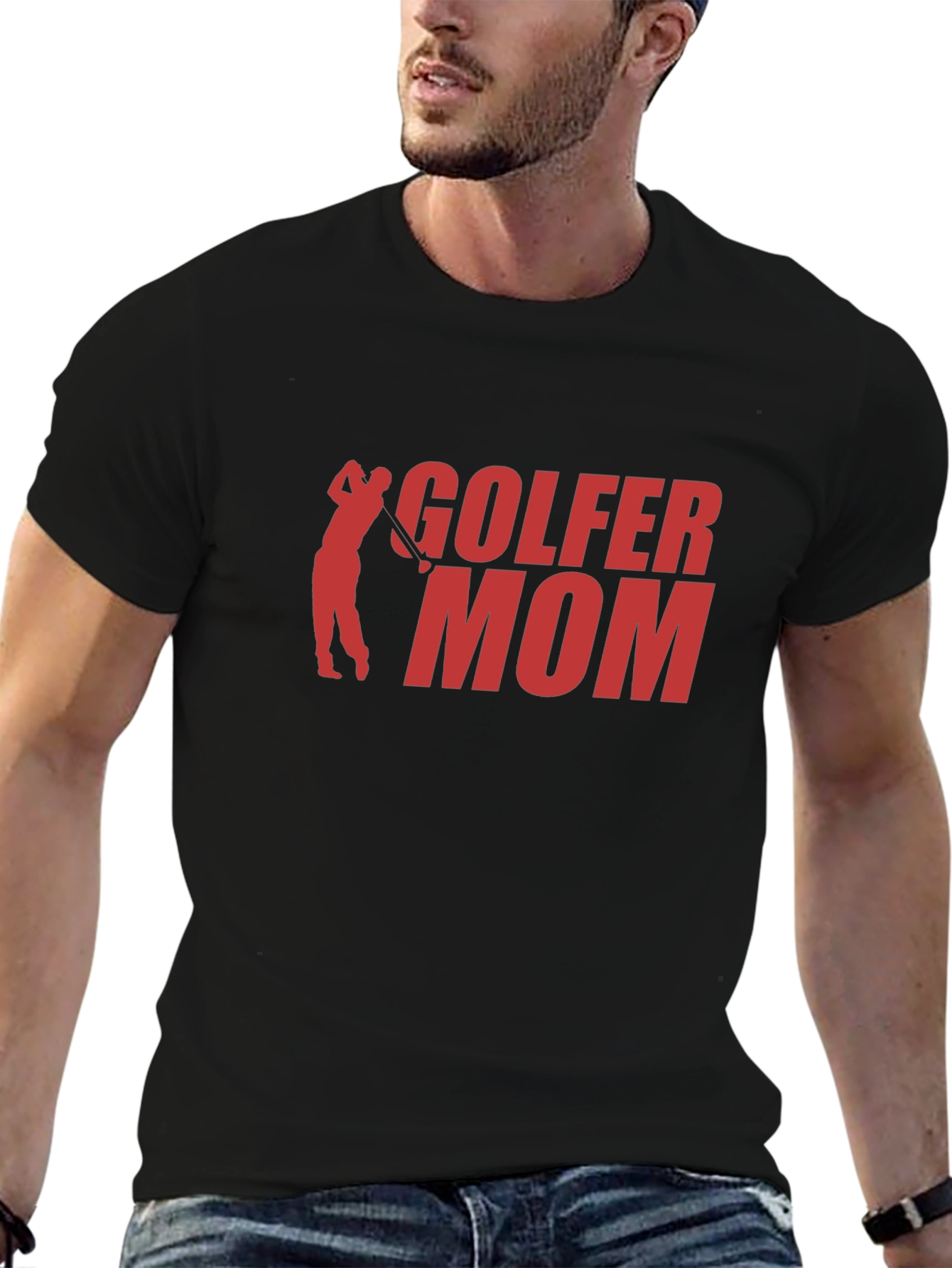Golfer Mom T-Shirt - Black Cotton Tee