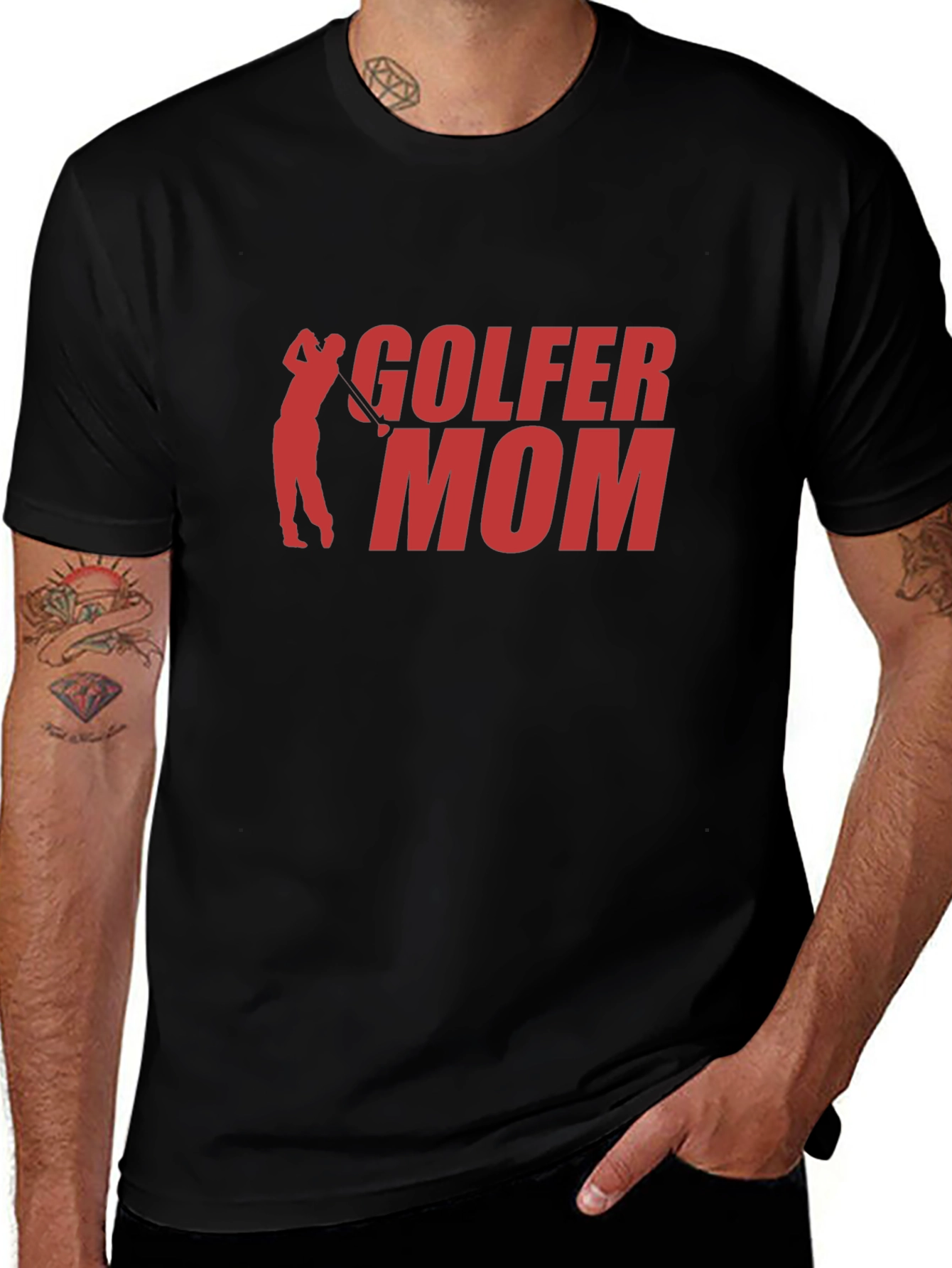 Golfer Mom T-Shirt - Black Cotton Tee