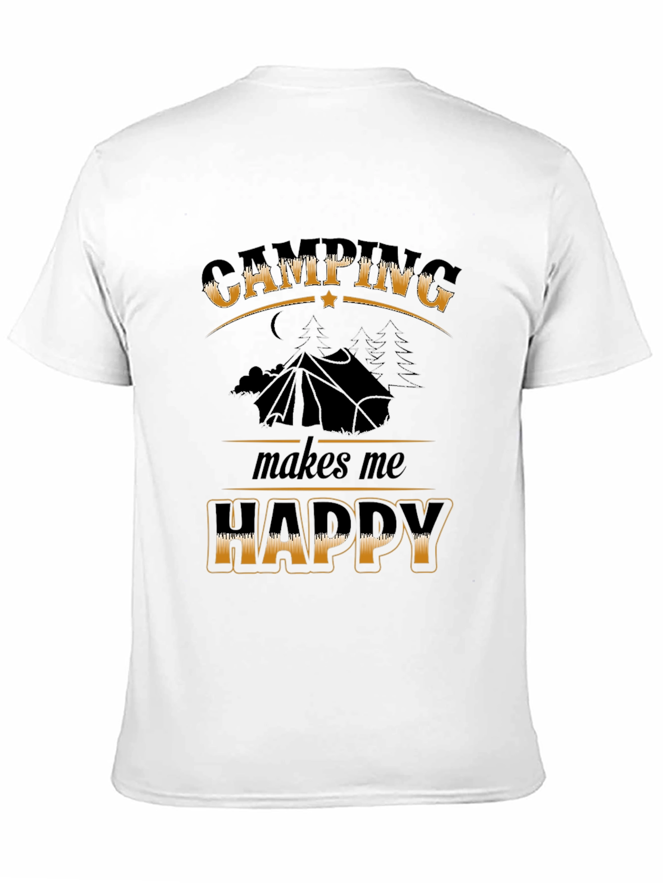 Camping Makes Me Happy Black T-Shirt