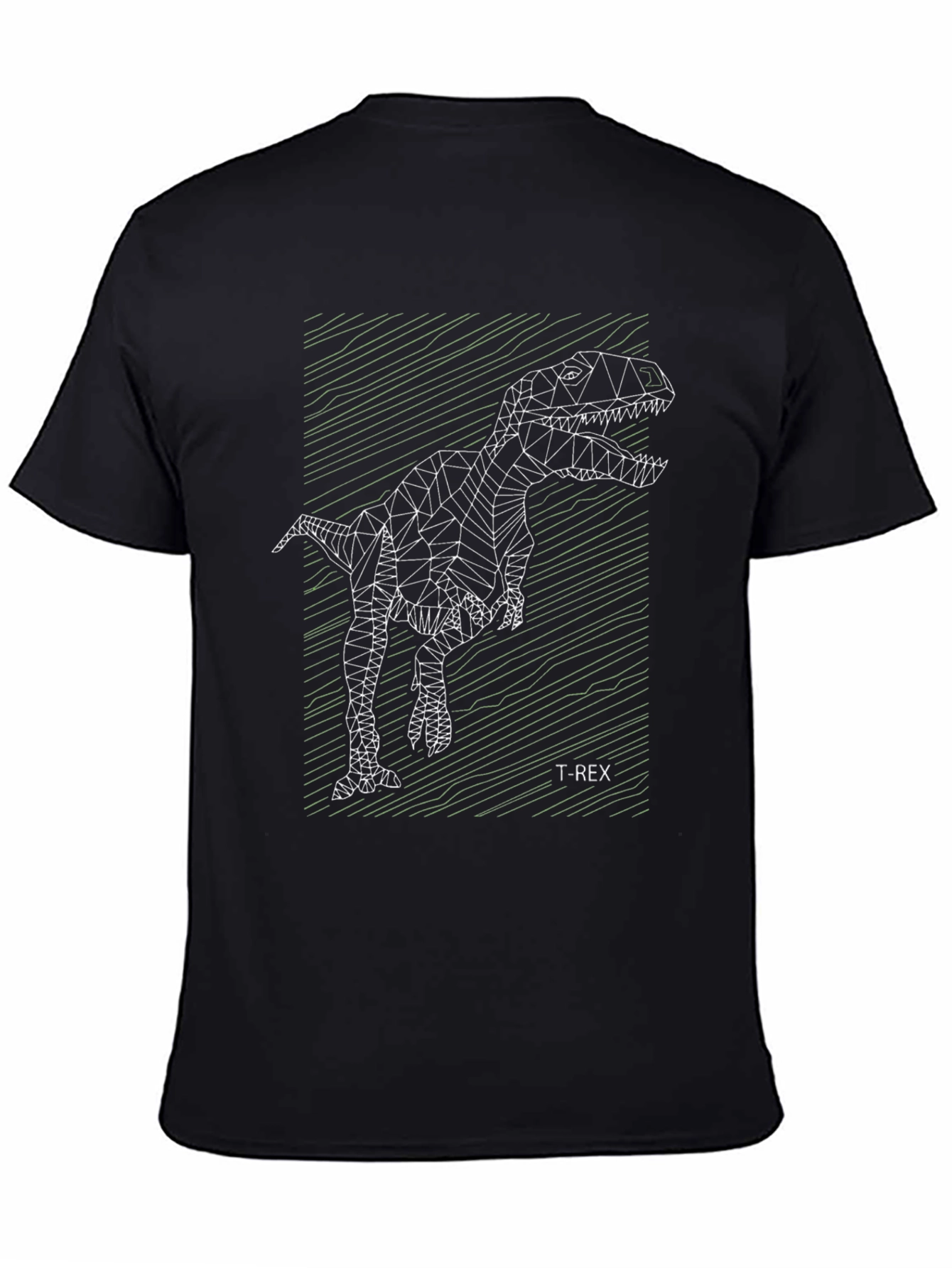Geometric T-Rex Black Graphic Tee