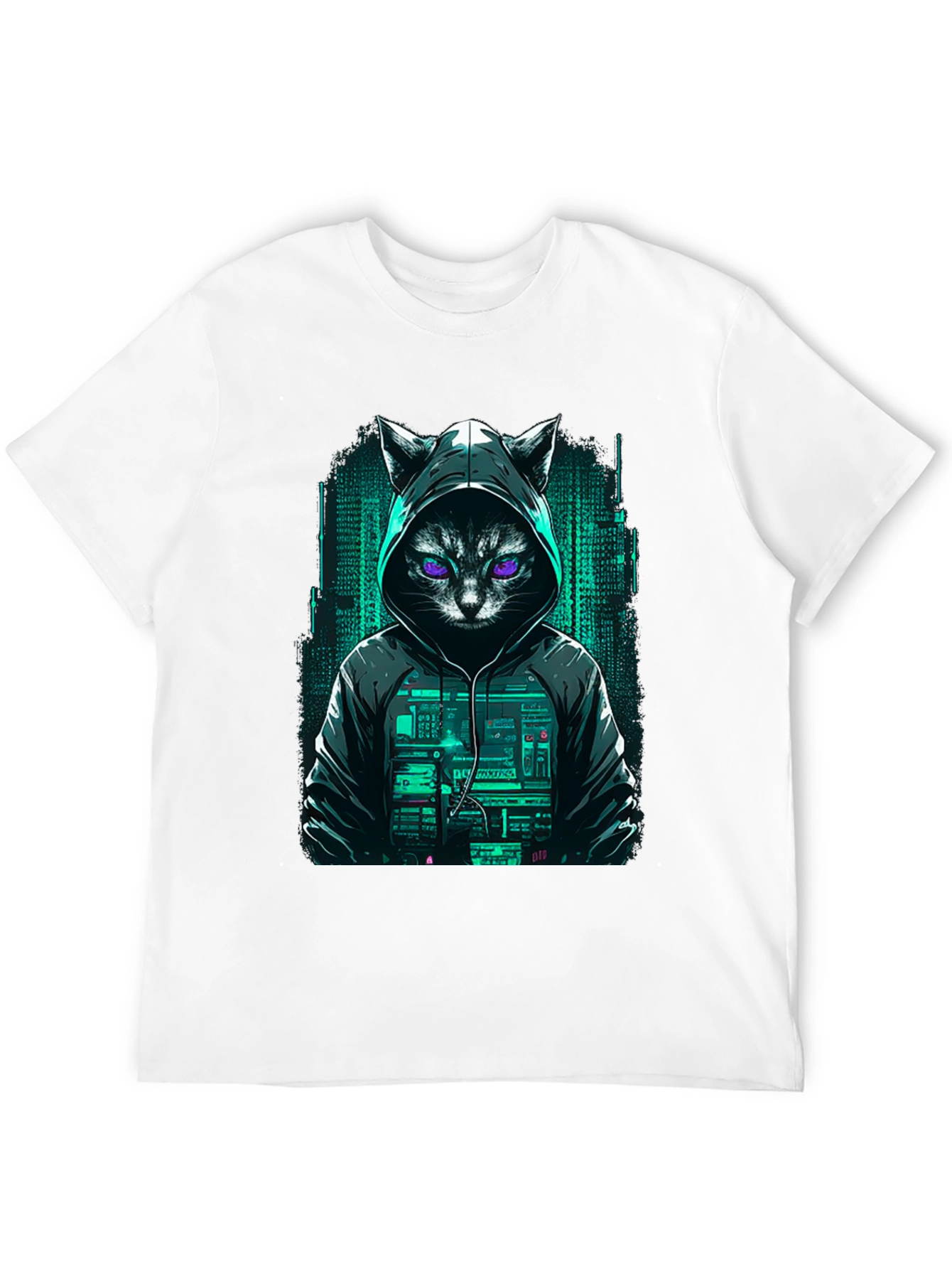 Cyber Cat Hacker T-Shirt