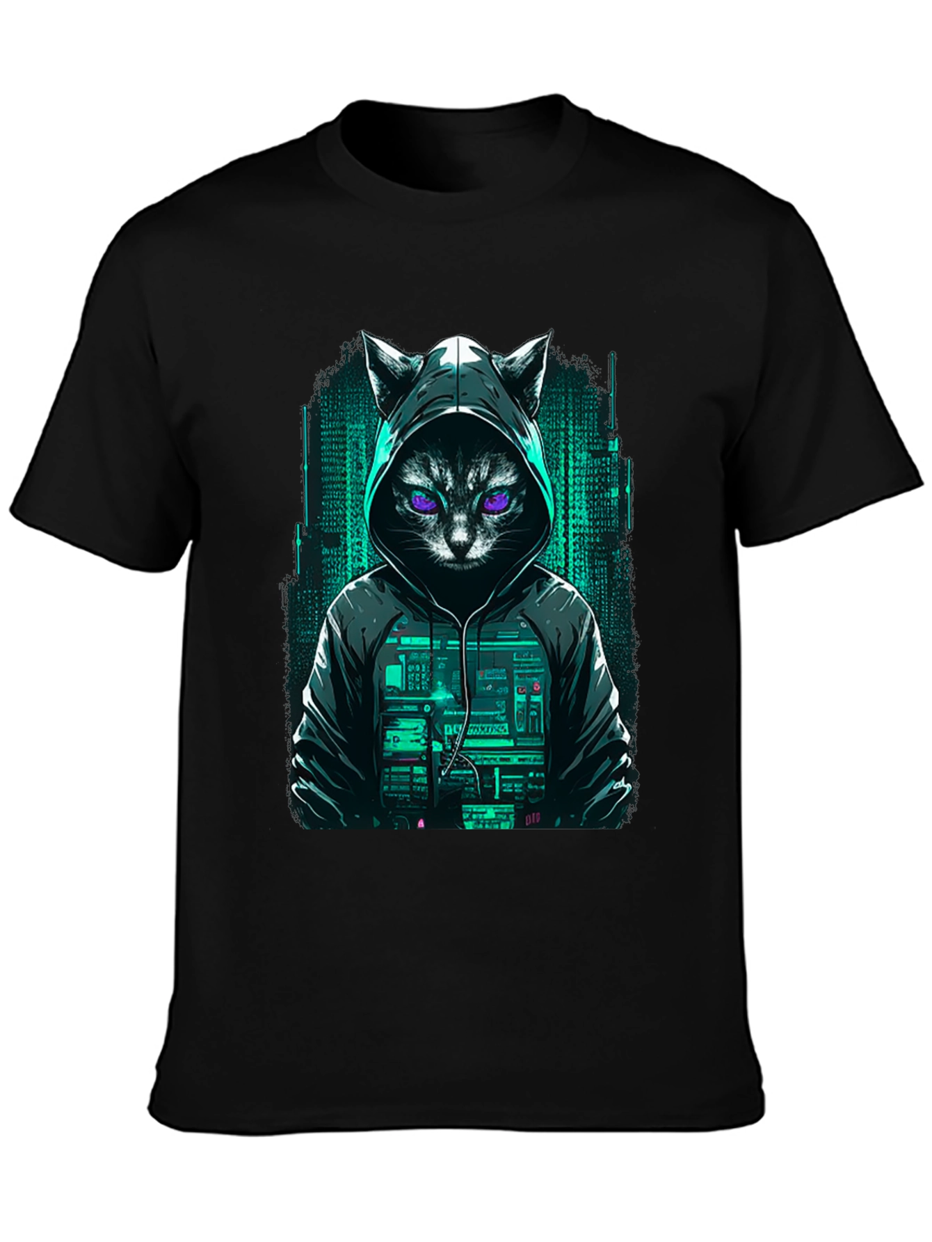 Cyber Cat Hacker T-Shirt