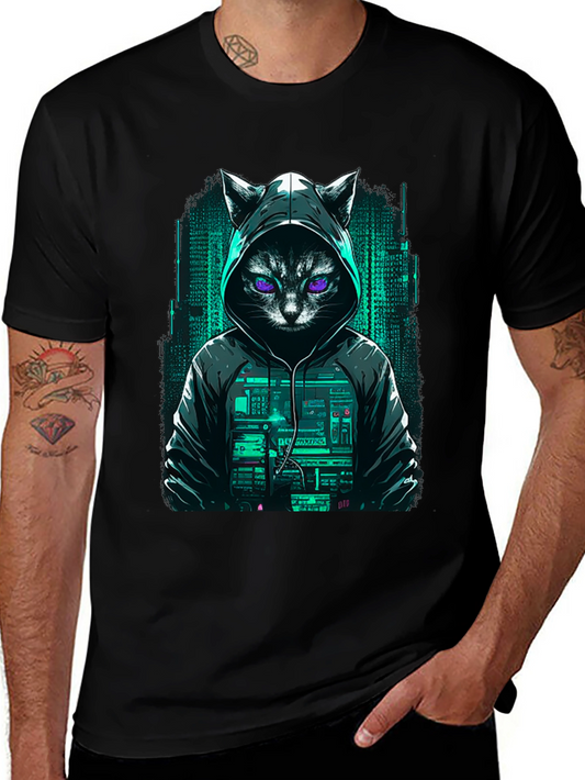 Cyber Cat Hacker T-Shirt