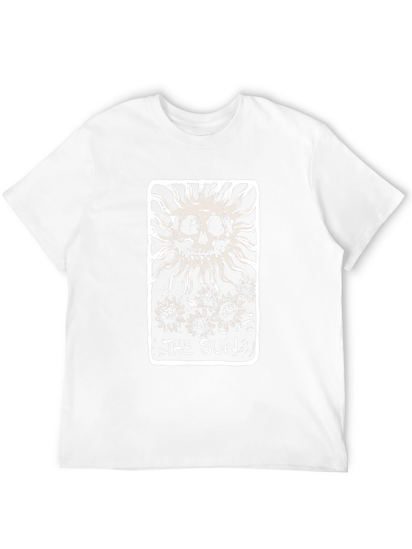 The Sun Tarot Card Skull Graphic Black T-Shirt
