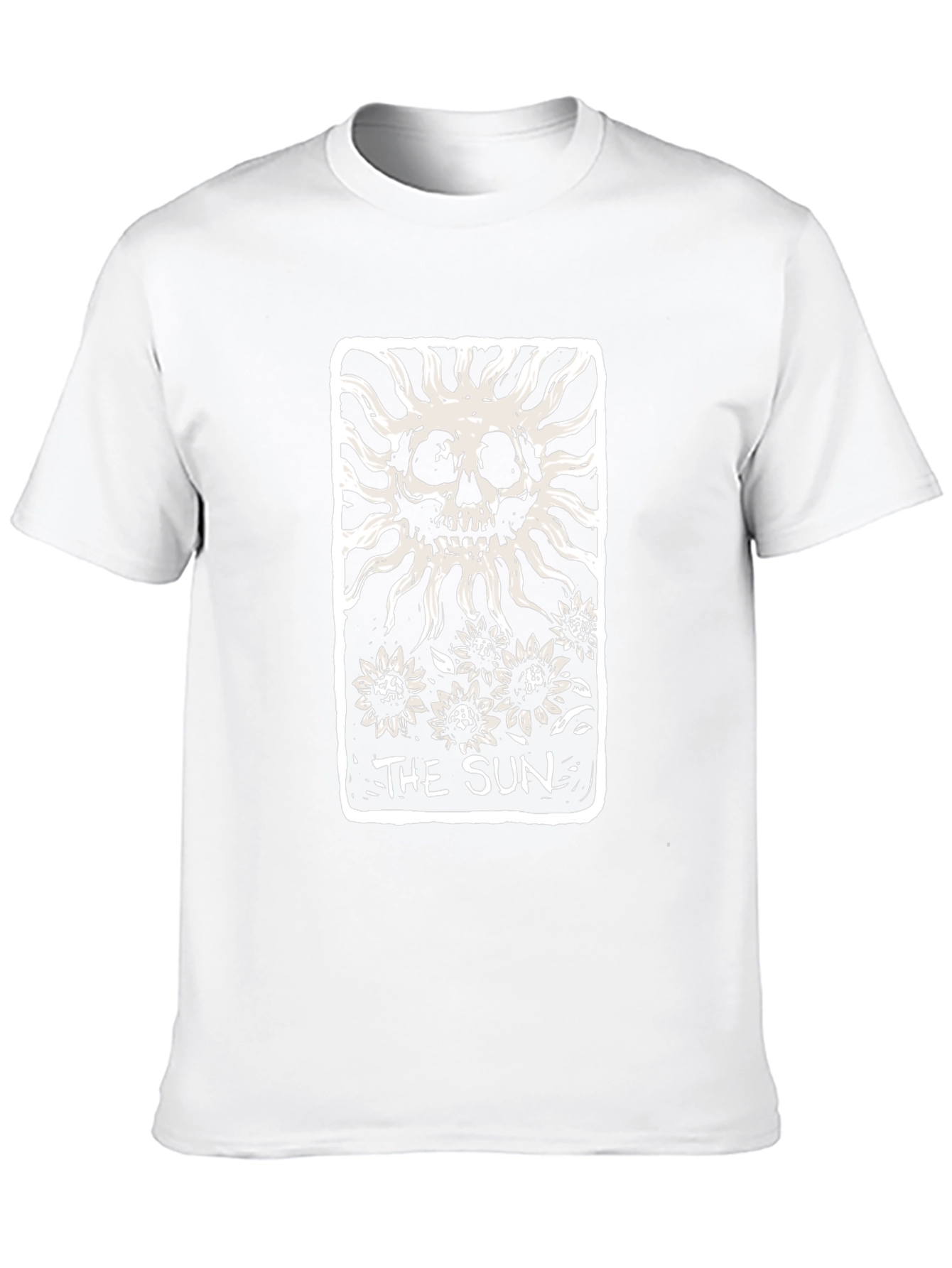 The Sun Tarot Card Skull Graphic Black T-Shirt