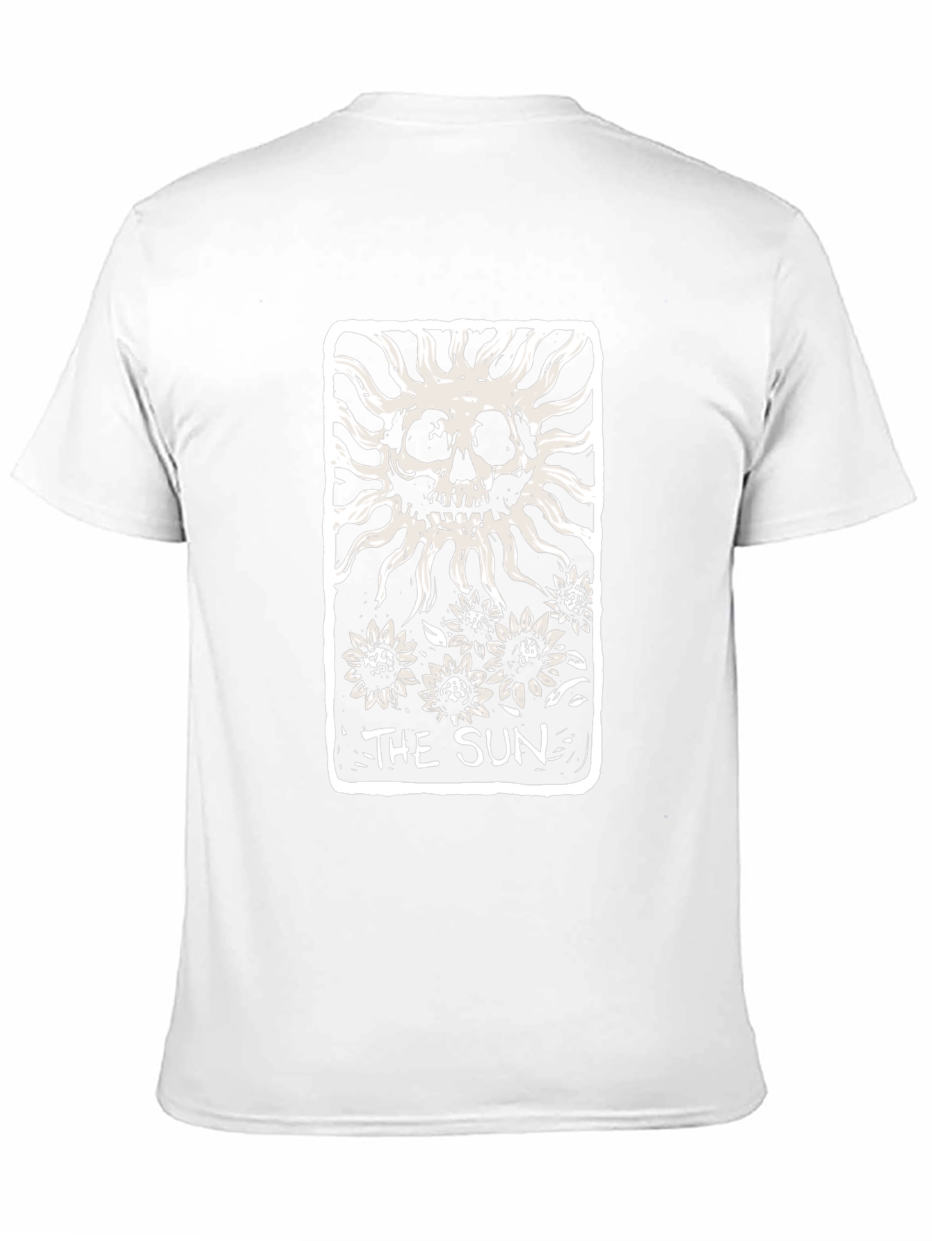 The Sun Tarot Card Skull Graphic Black T-Shirt