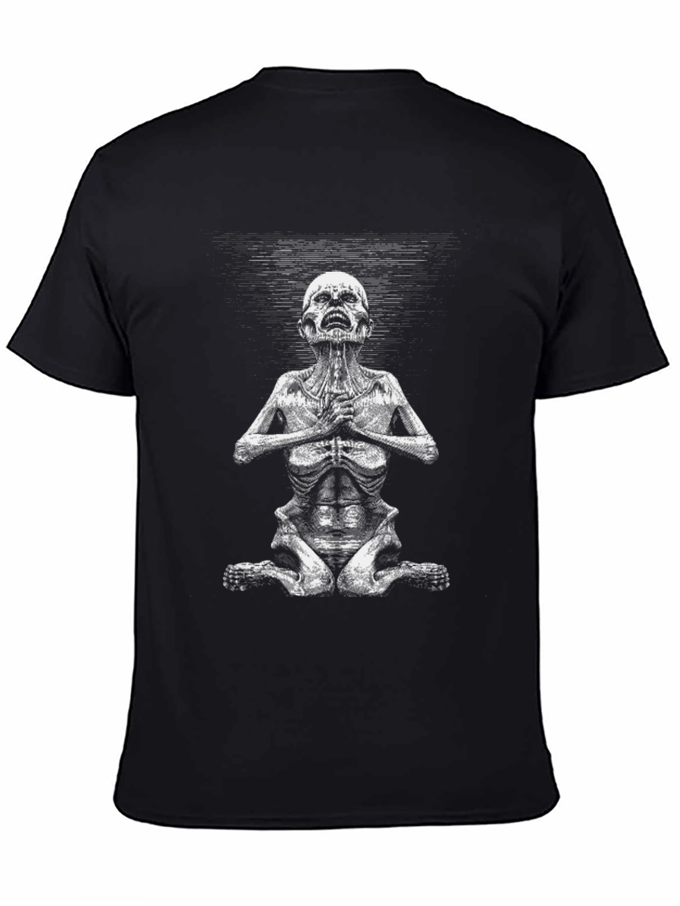 Yoga Skeleton Graphic Tee - Black Cotton T-Shirt