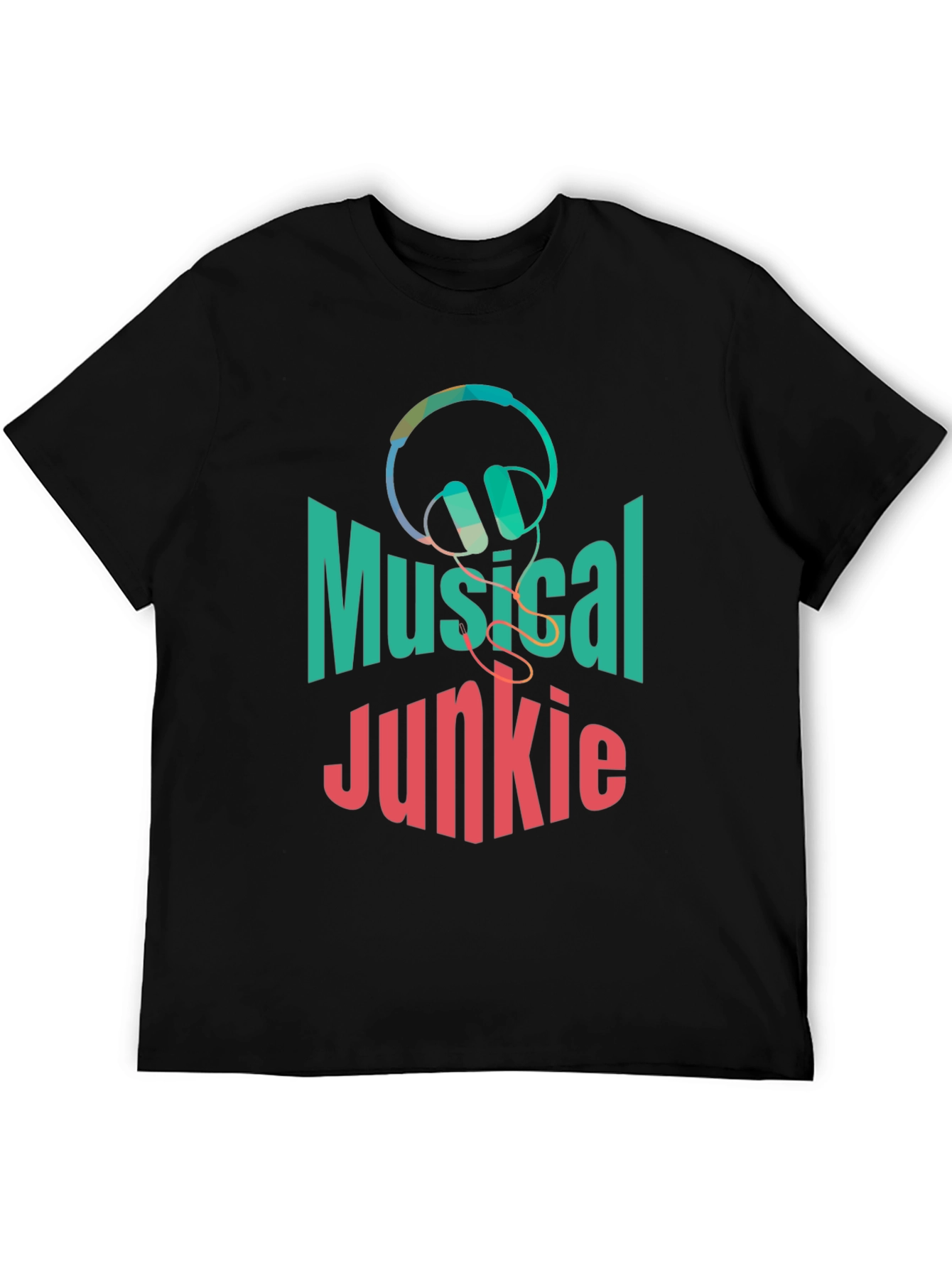 Musical Junkie Black Graphic T-Shirt