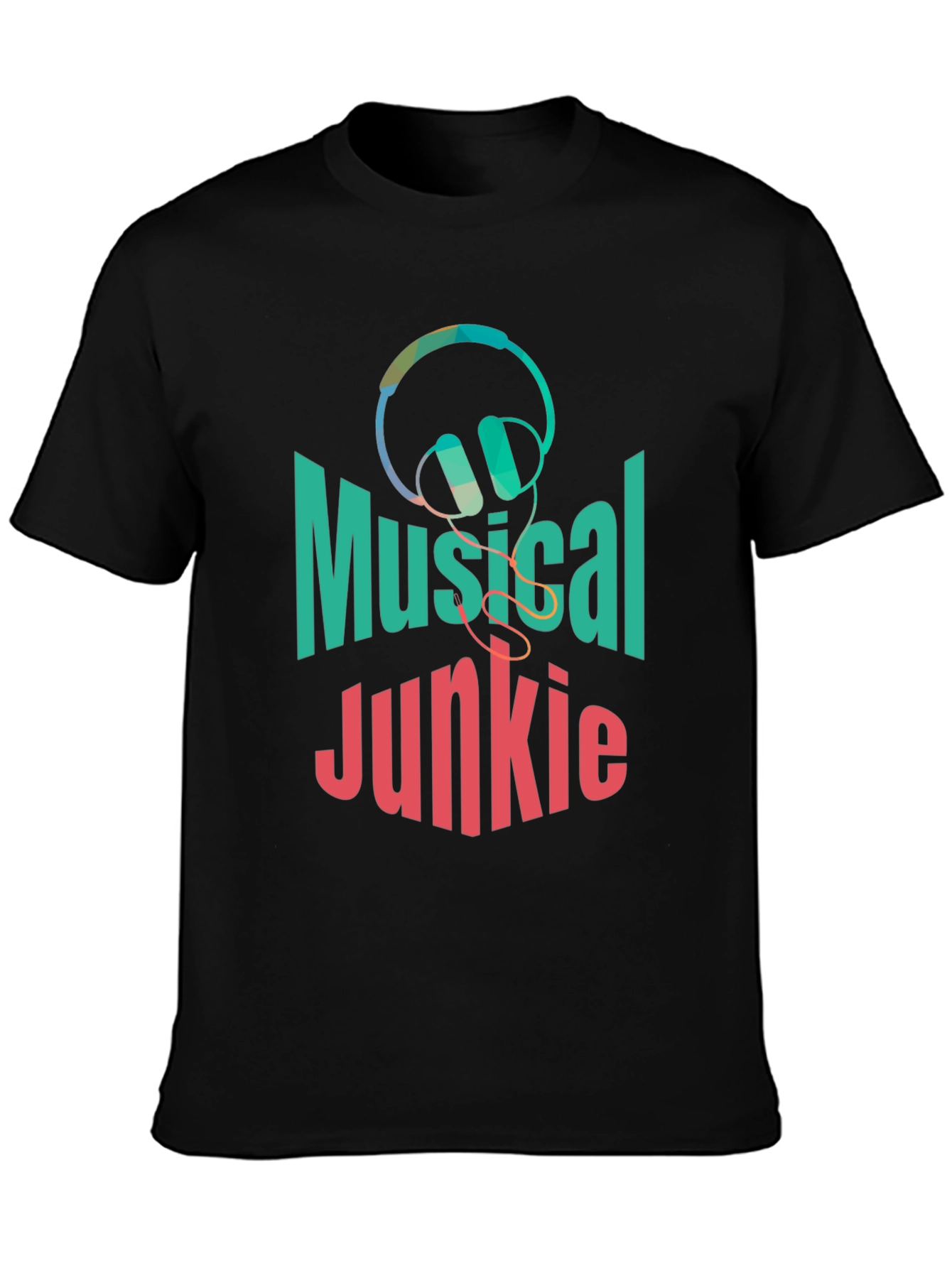 Musical Junkie Black Graphic T-Shirt