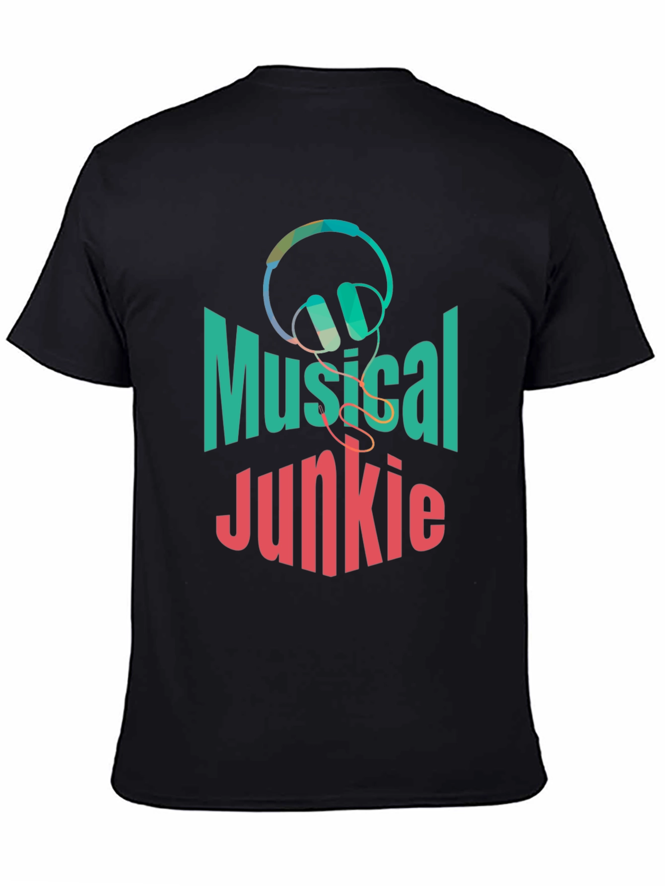 Musical Junkie Black Graphic T-Shirt