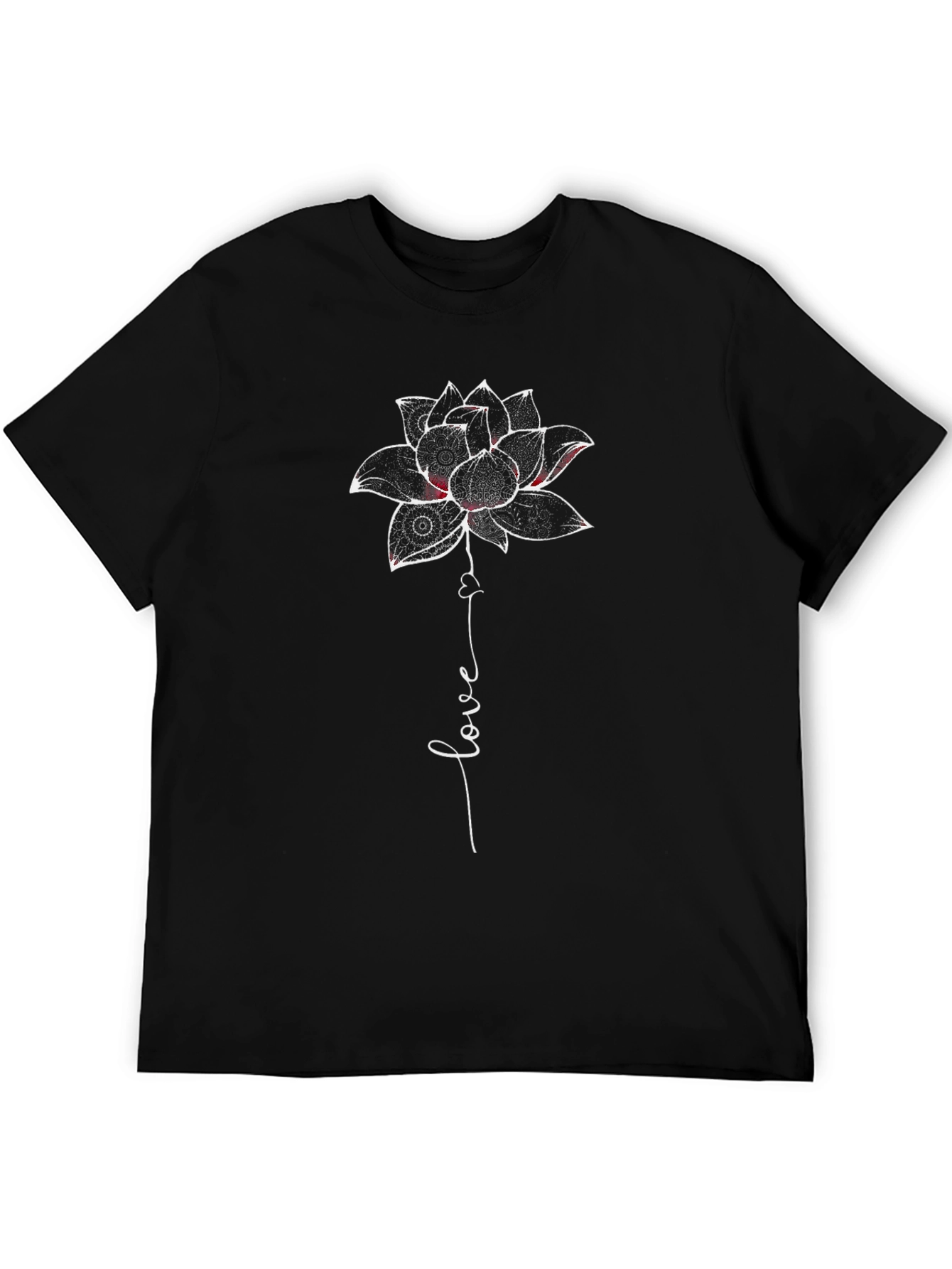 Lotus Flower Love Graphic Tee - Unisex Black T-Shirt