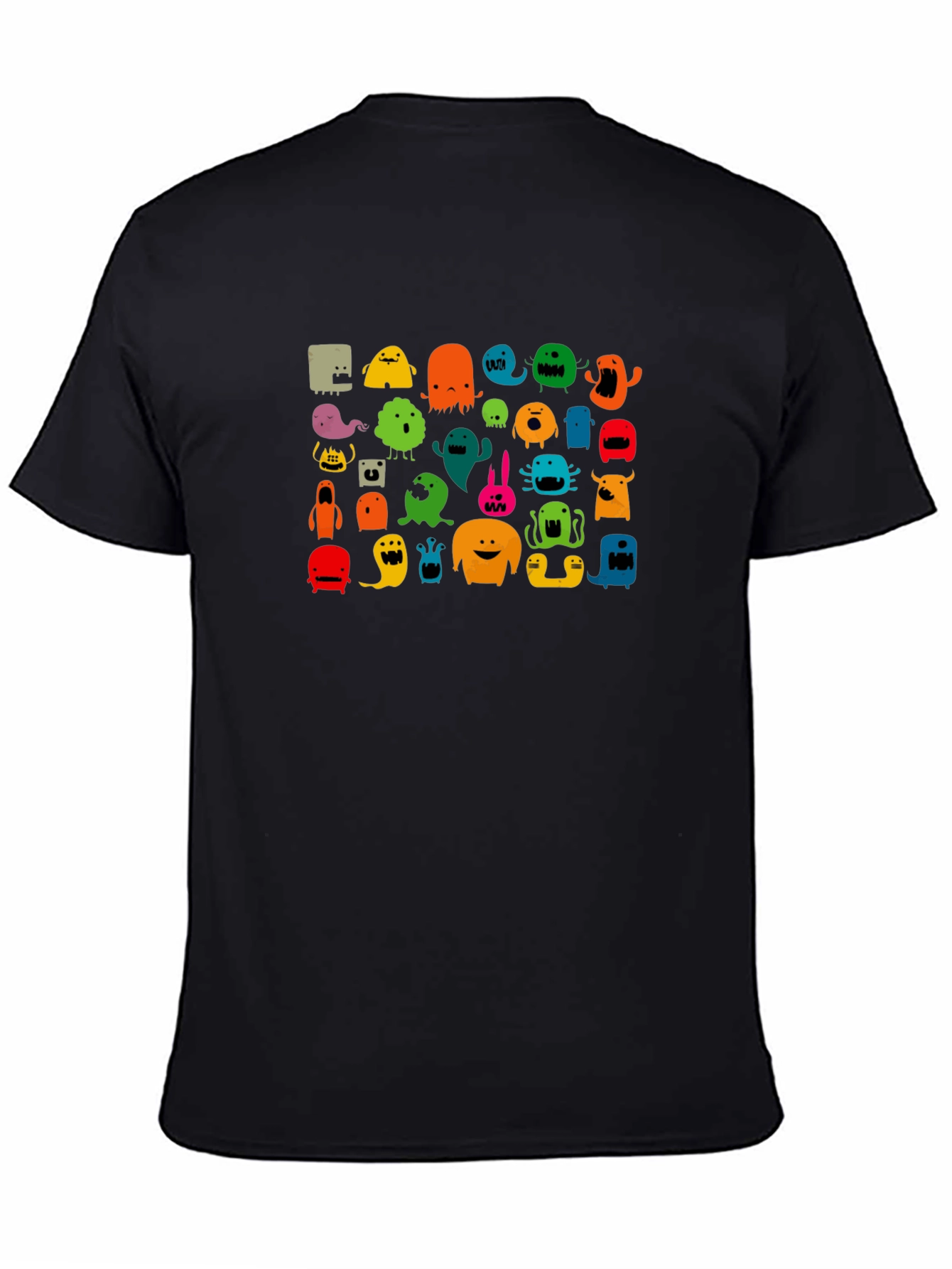 Monster Graphic Print Black T-Shirt