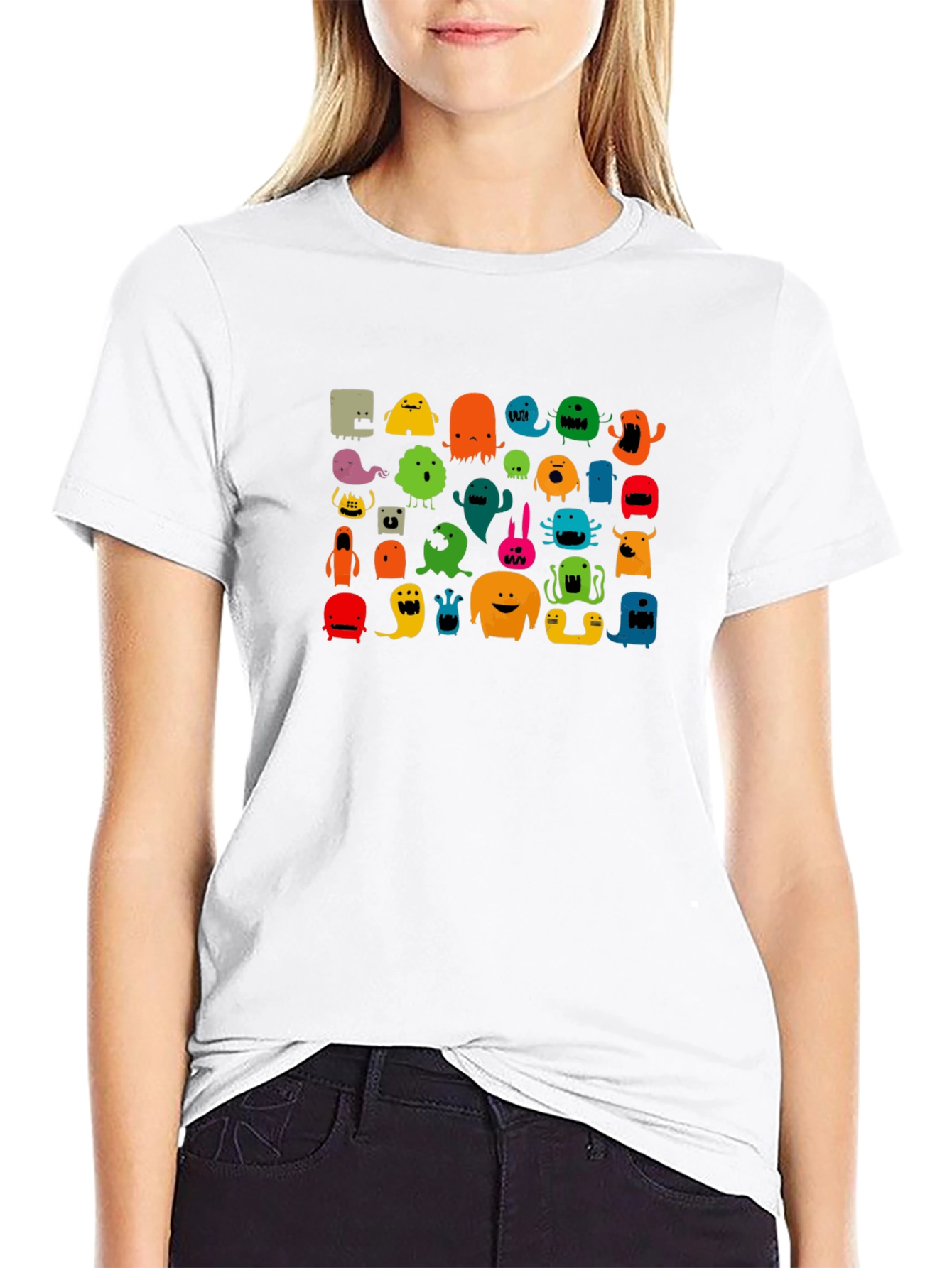Monster Graphic Print Black T-Shirt
