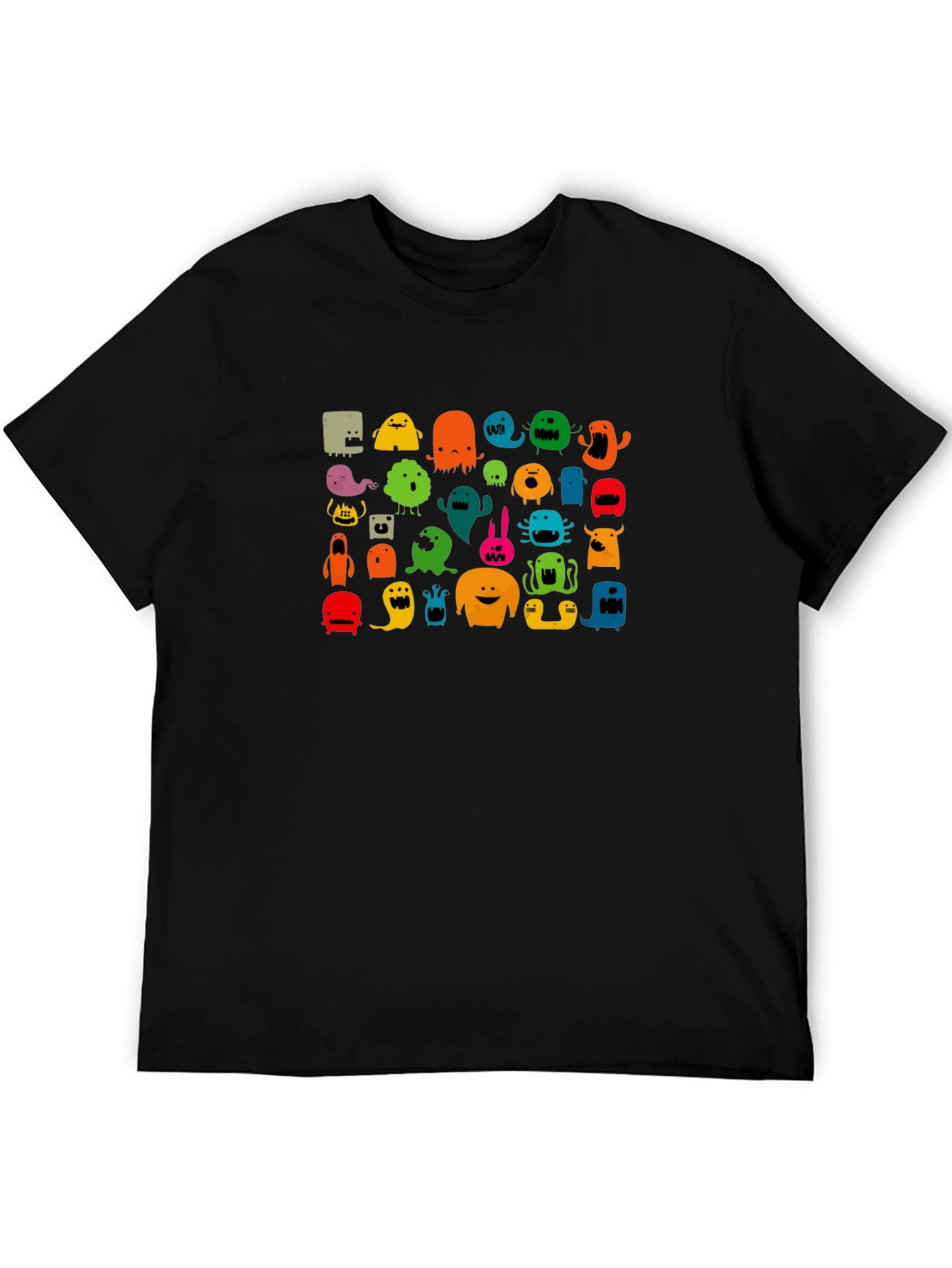 Monster Graphic Print Black T-Shirt