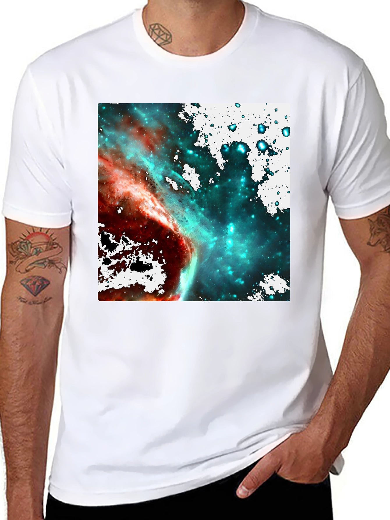Nebula Space Graphic T-Shirt - Black