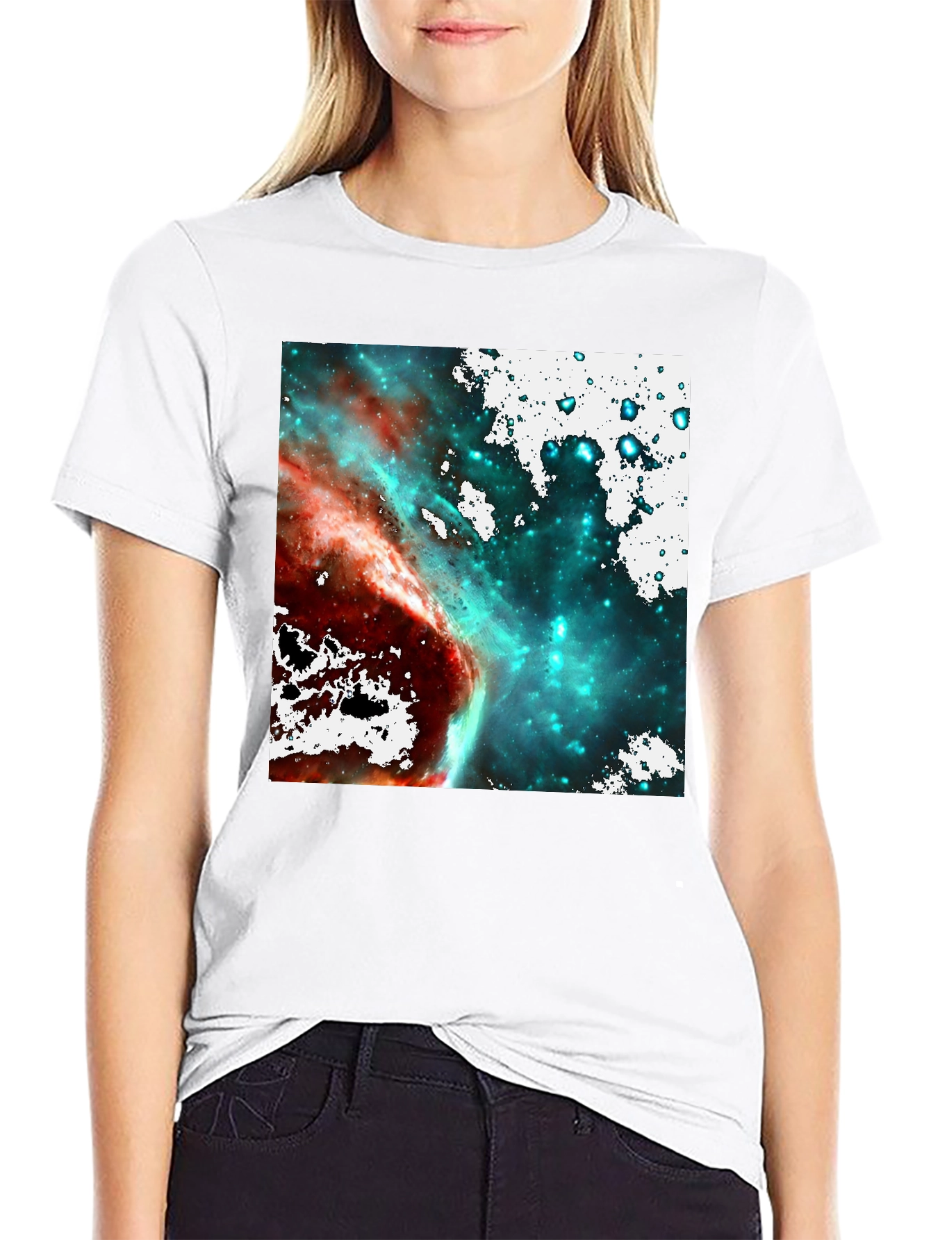 Nebula Space Graphic T-Shirt - Black