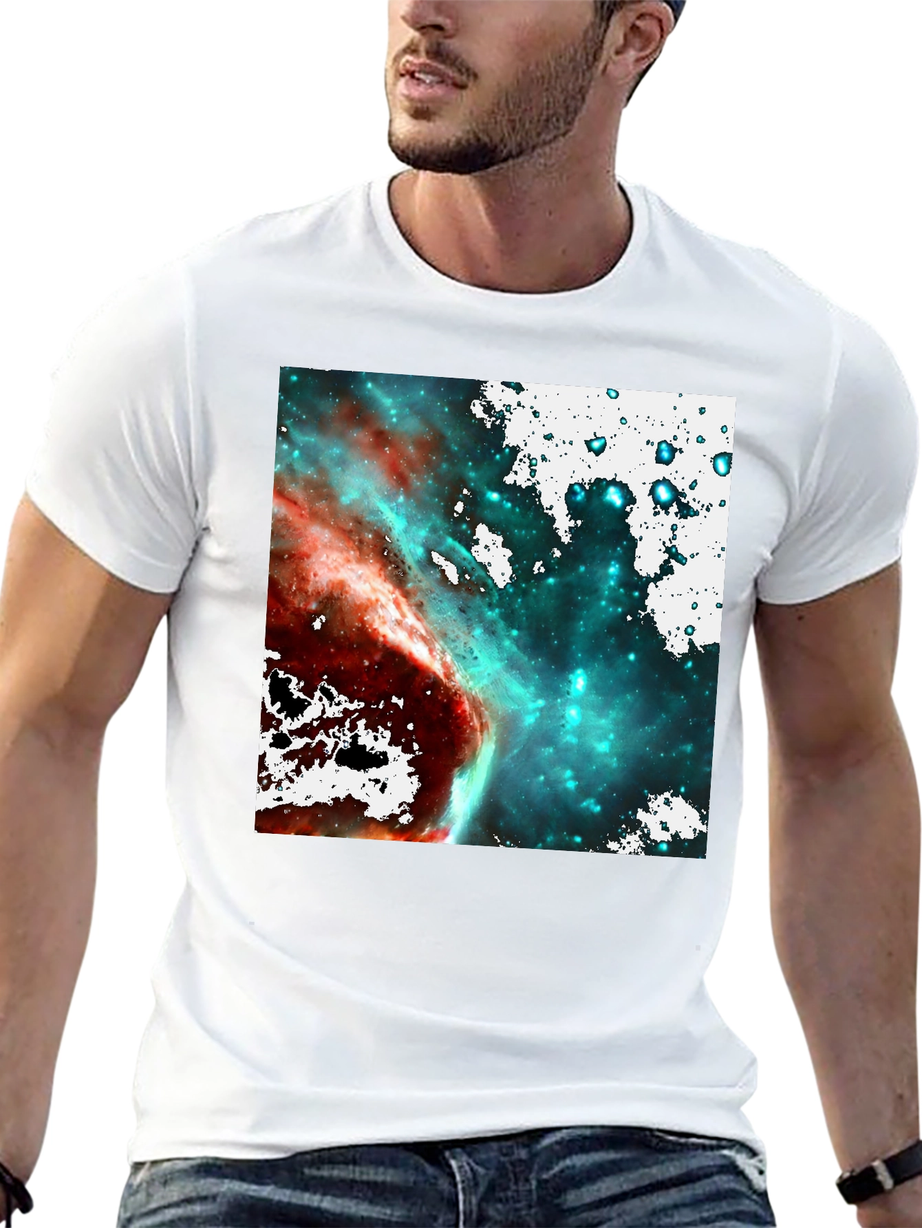 Nebula Space Graphic T-Shirt - Black
