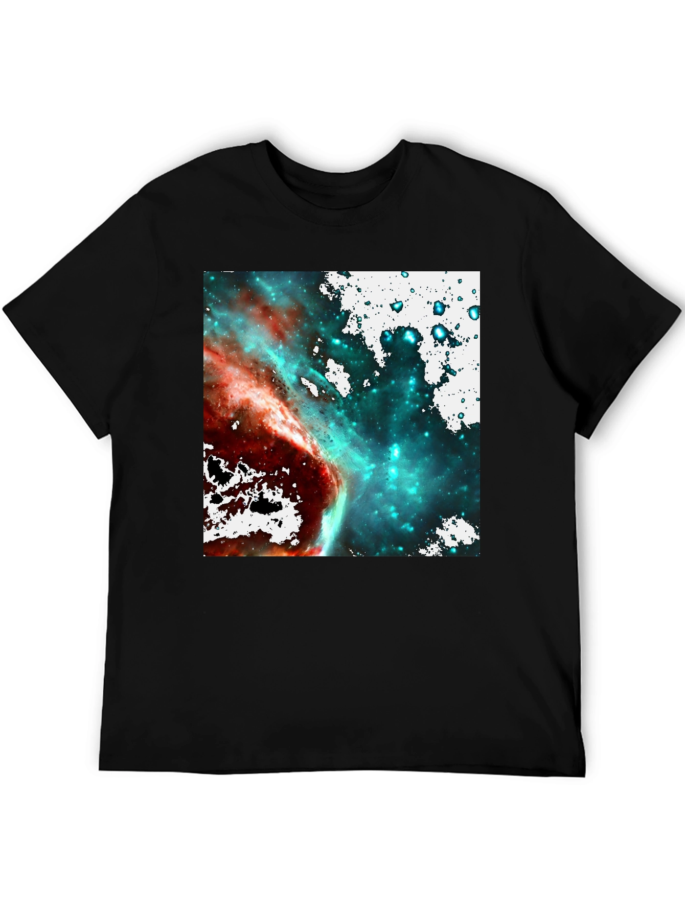 Nebula Space Graphic T-Shirt - Black