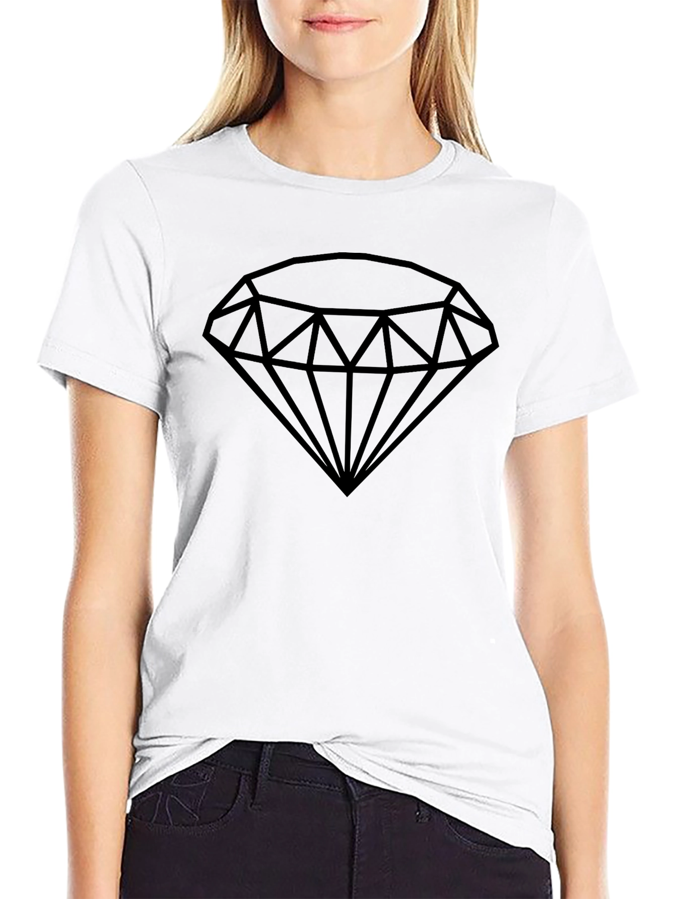 Mens Black Diamond Graphic Tee - Modern Casual Style