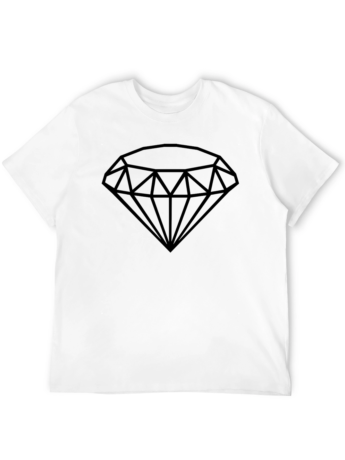 Mens Black Diamond Graphic Tee - Modern Casual Style