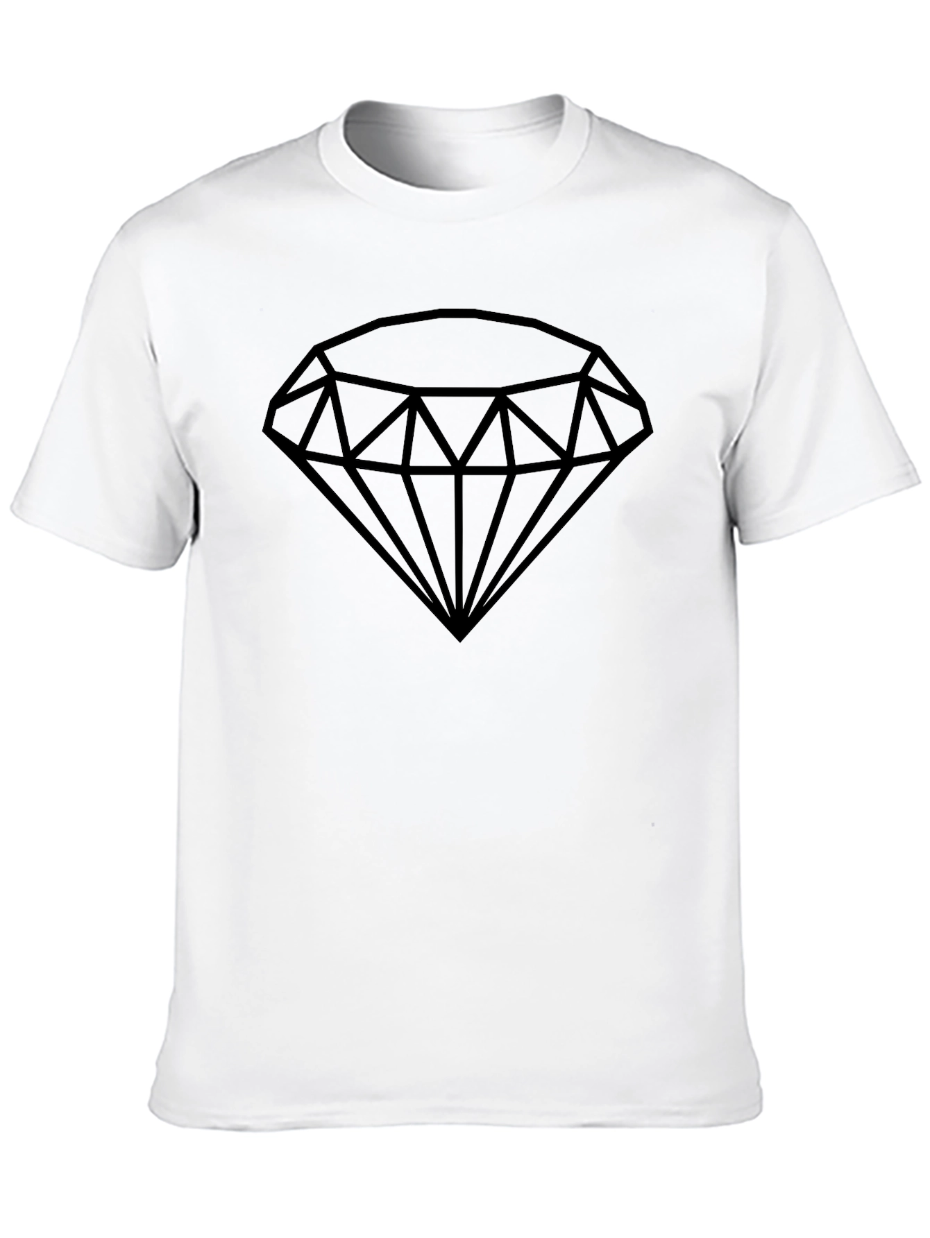 Mens Black Diamond Graphic Tee - Modern Casual Style
