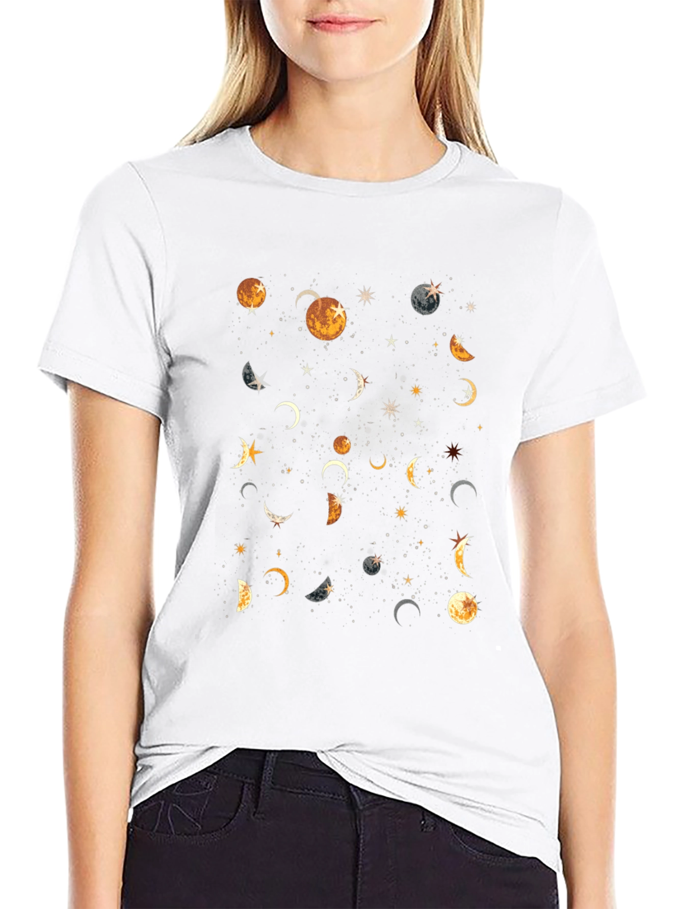 Celestial Moon Phases Graphic T-Shirt
