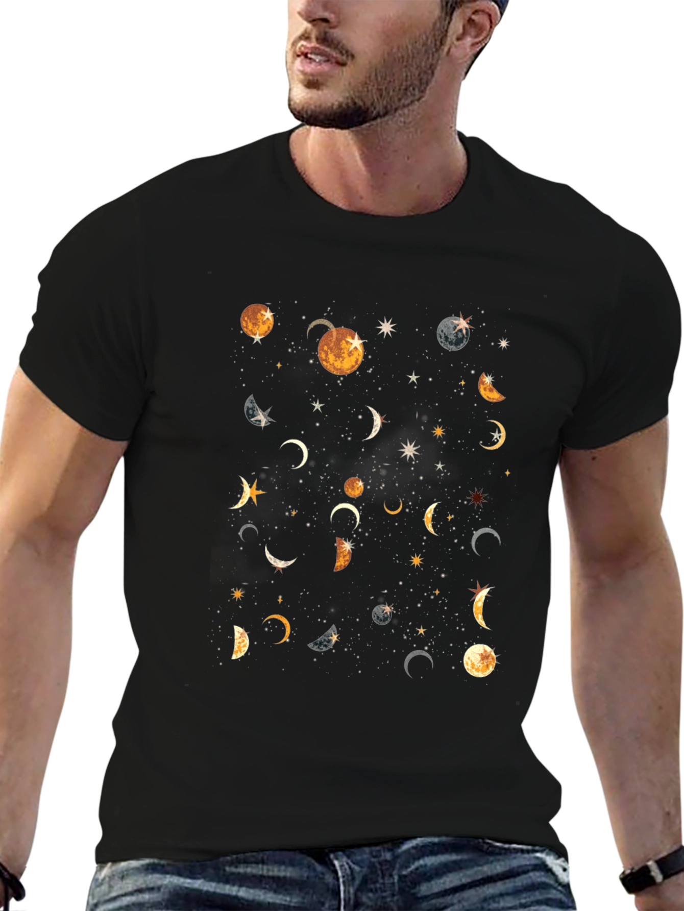 Celestial Moon Phases Graphic T-Shirt