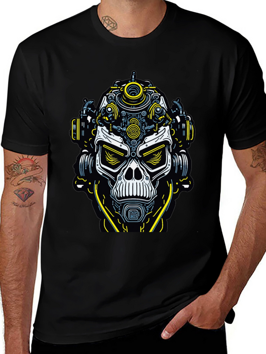 Steampunk Skull T-Shirt - Unique Graphic Tee for Men