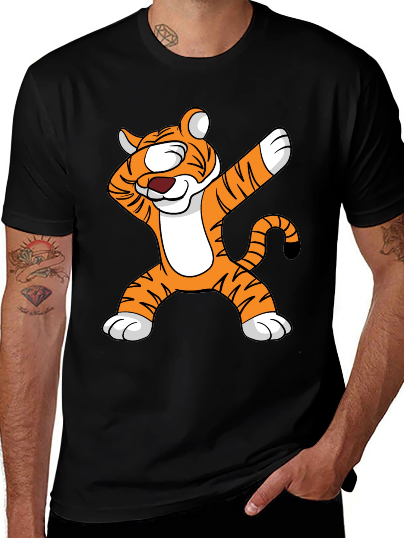 Dabbing Tiger Graphic T-Shirt