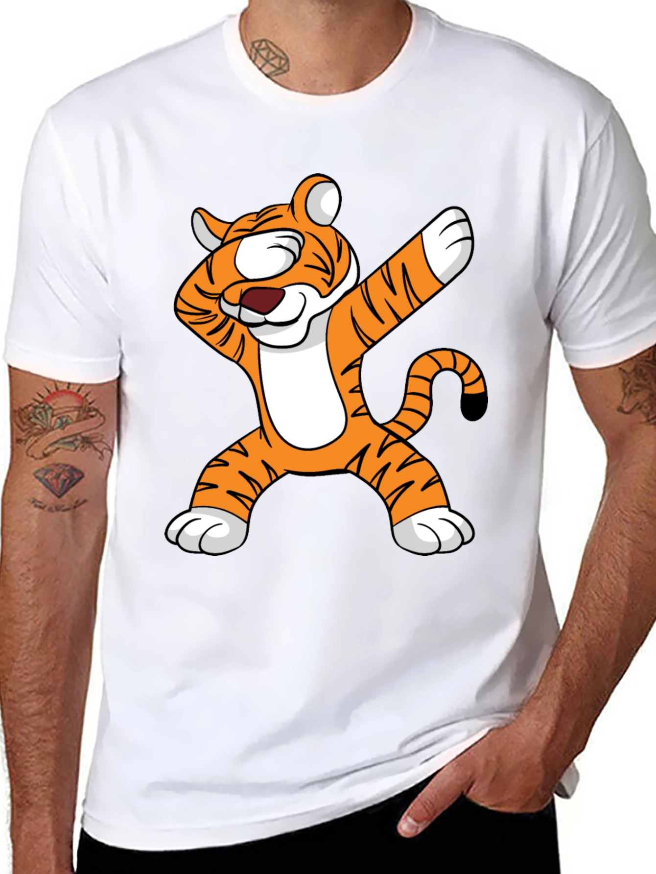 Dabbing Tiger Graphic T-Shirt
