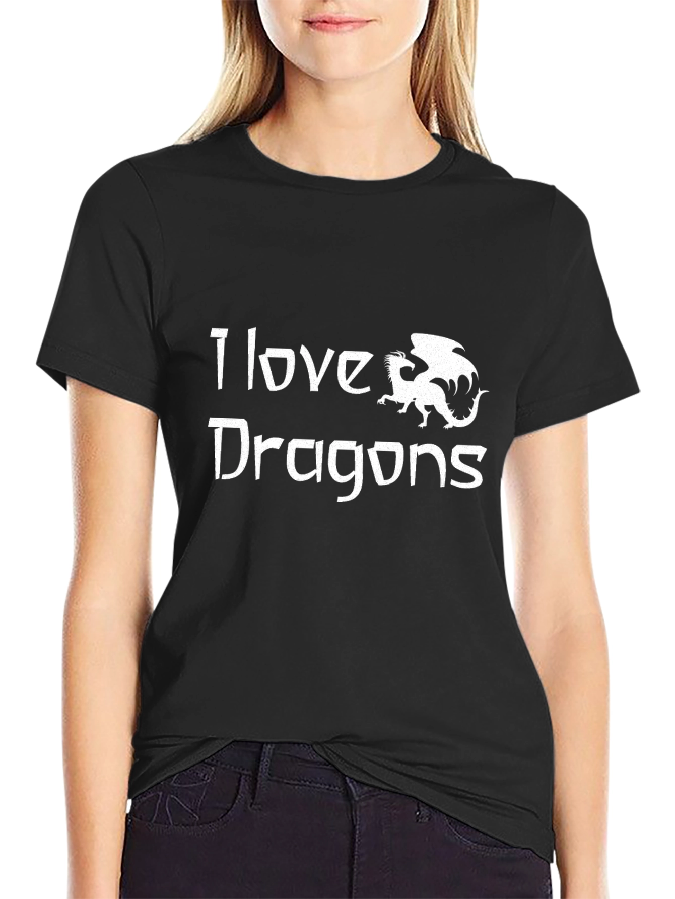 I Love Dragons Graphic Tee - Black T-Shirt
