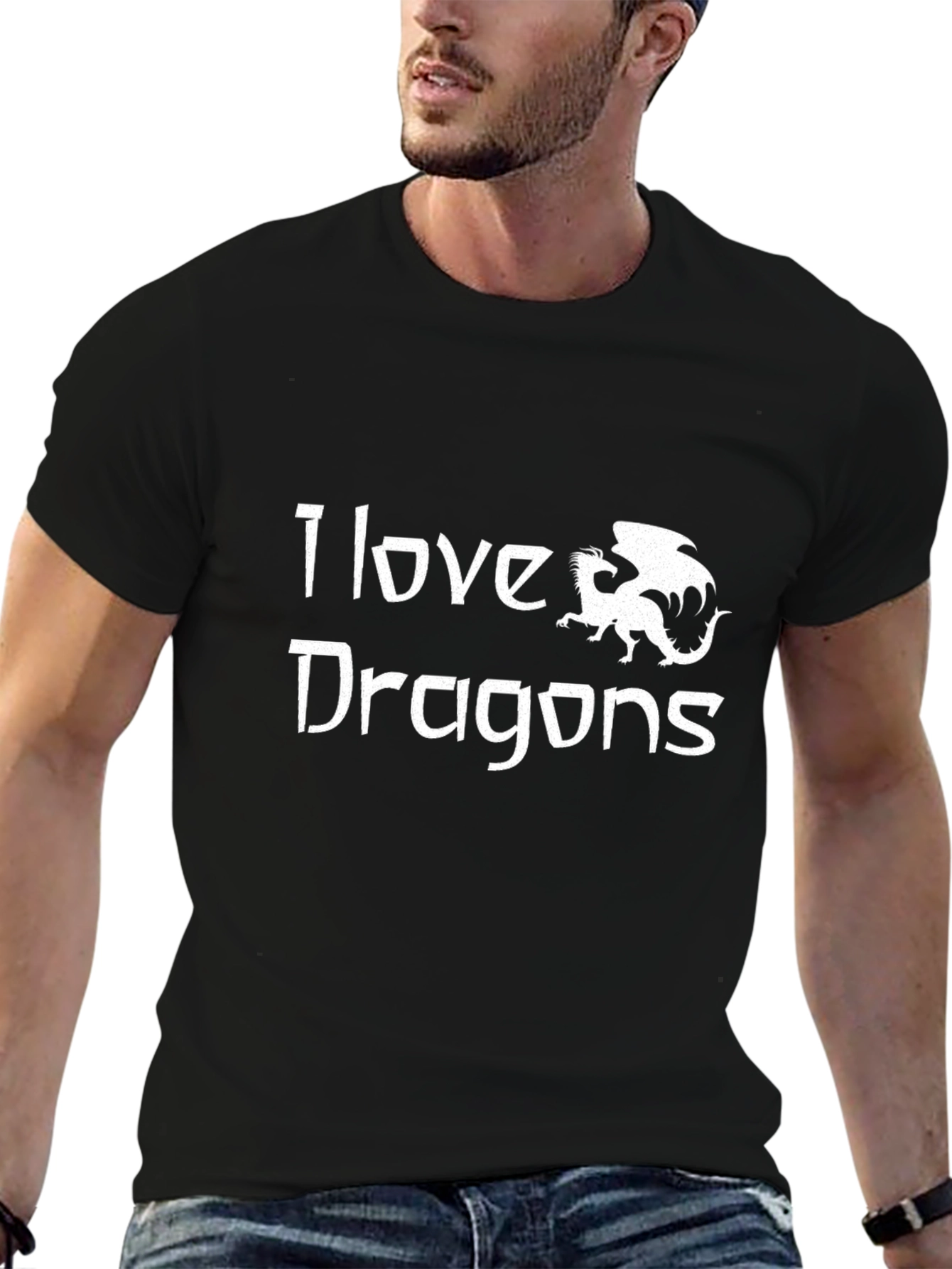 I Love Dragons Graphic Tee - Black T-Shirt