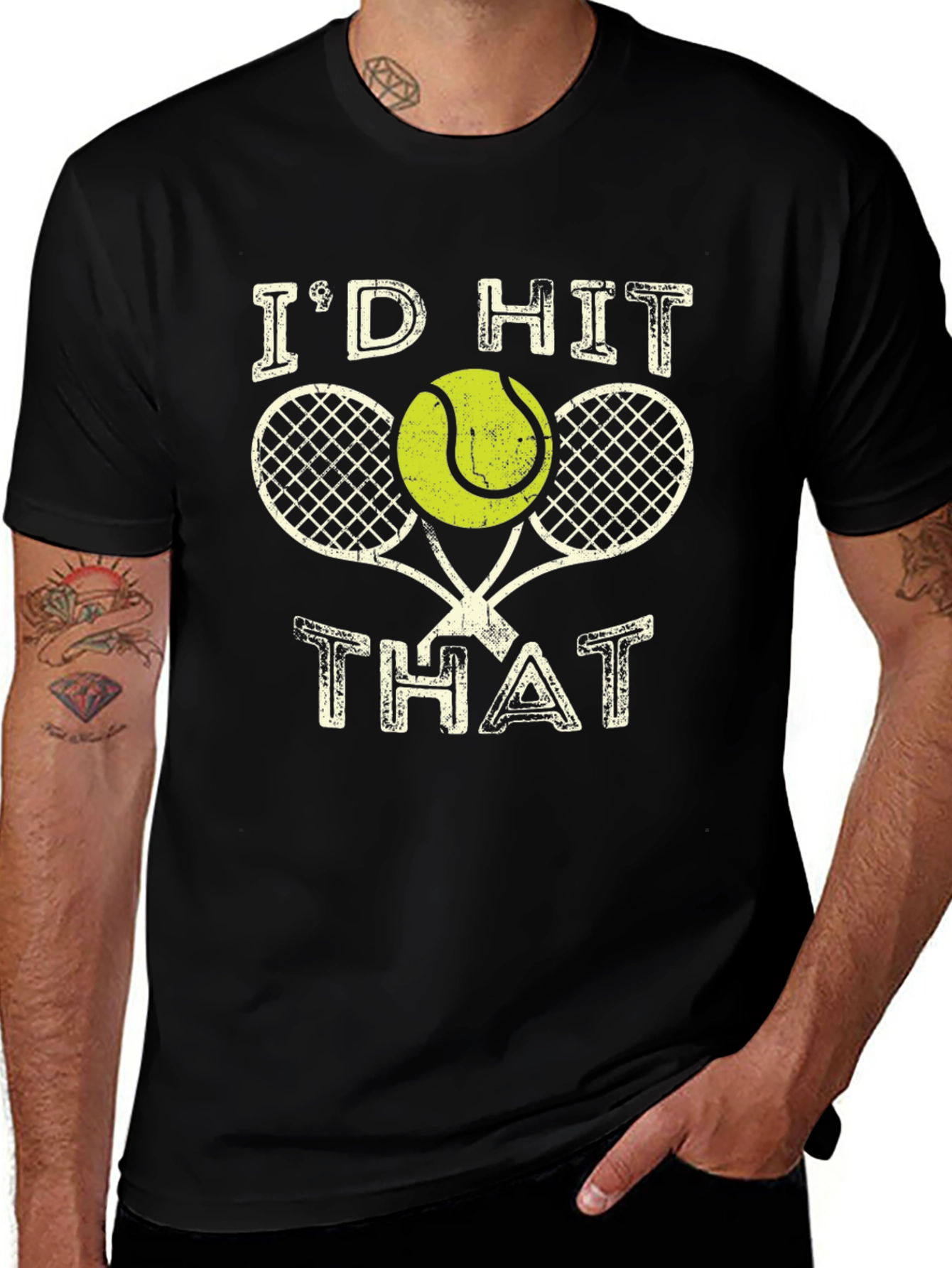 Id Hit That Tennis T-Shirt - Black
