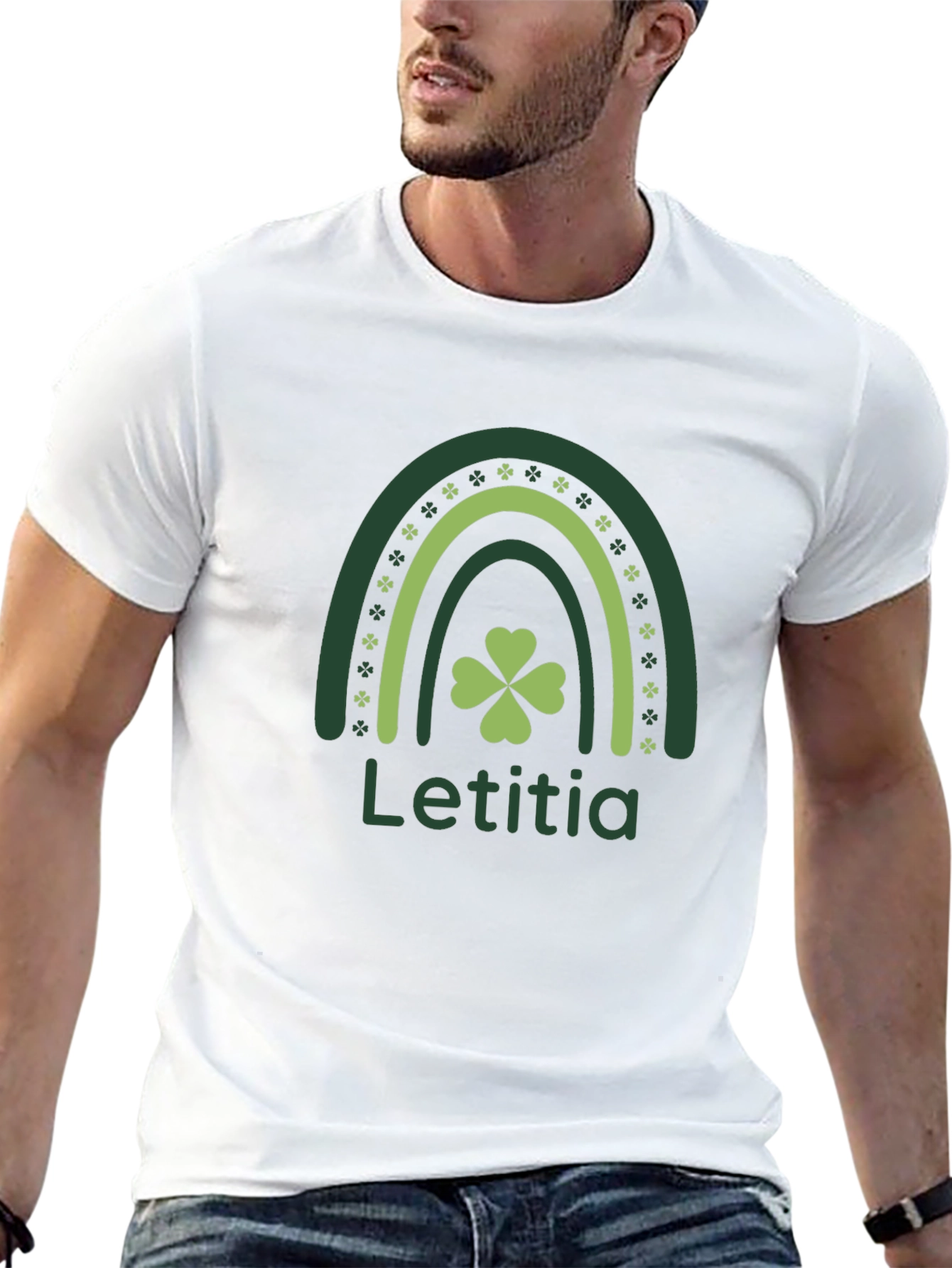 Letitia Lucky Rainbow Shamrock St. Patricks Day T-Shirt