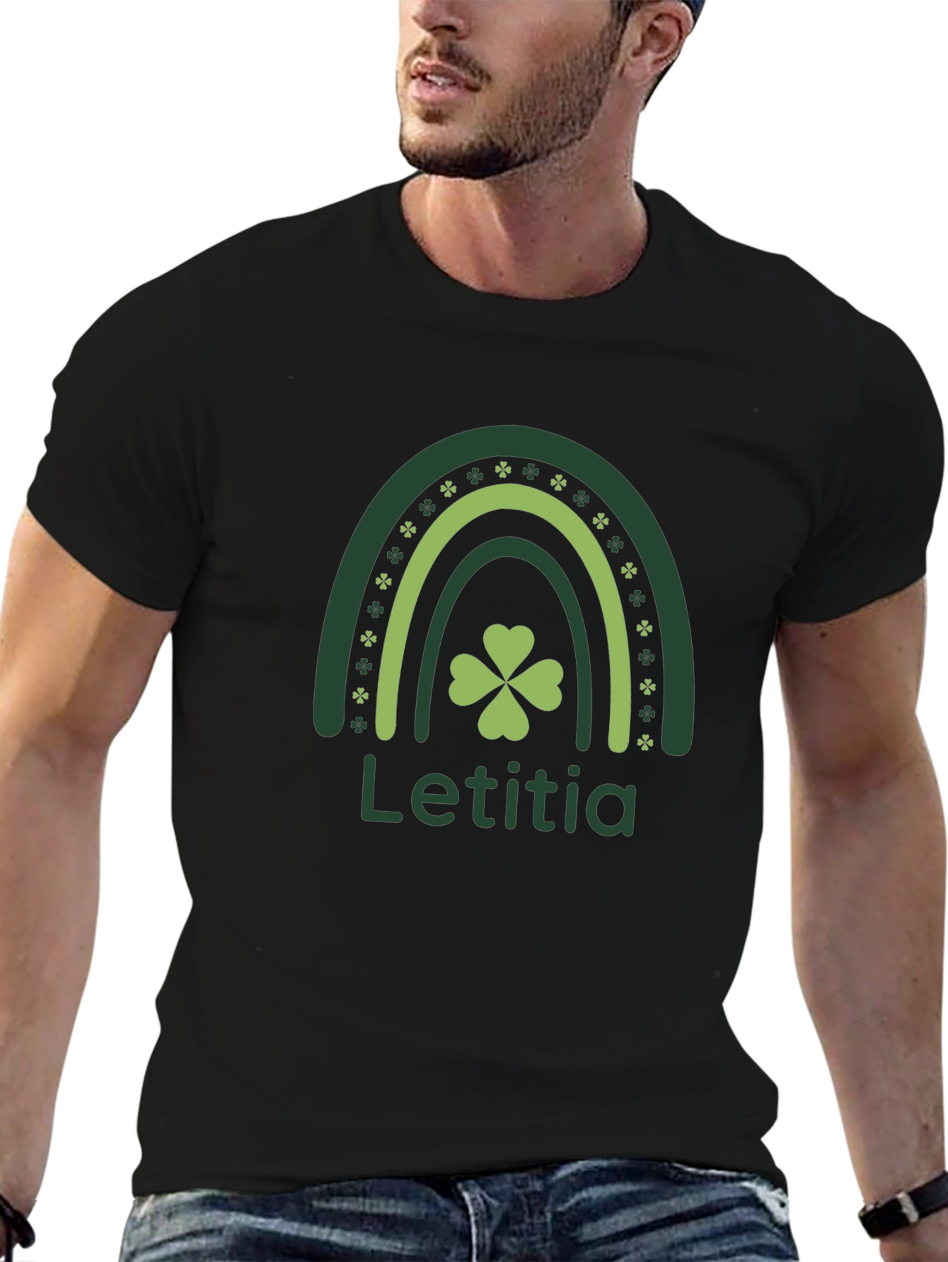 Letitia Lucky Rainbow Shamrock St. Patricks Day T-Shirt