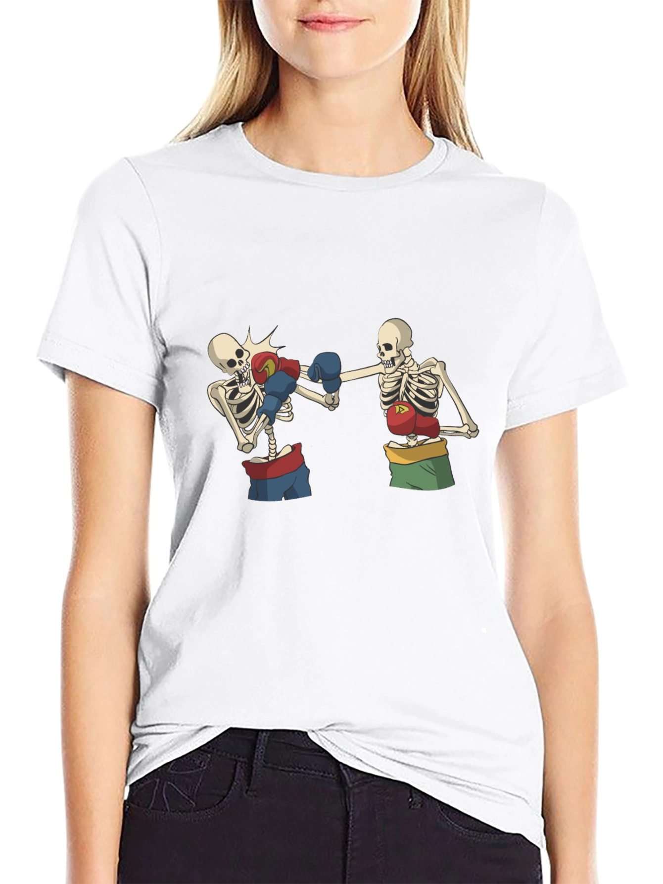Skeleton Boxing T-Shirt - Black