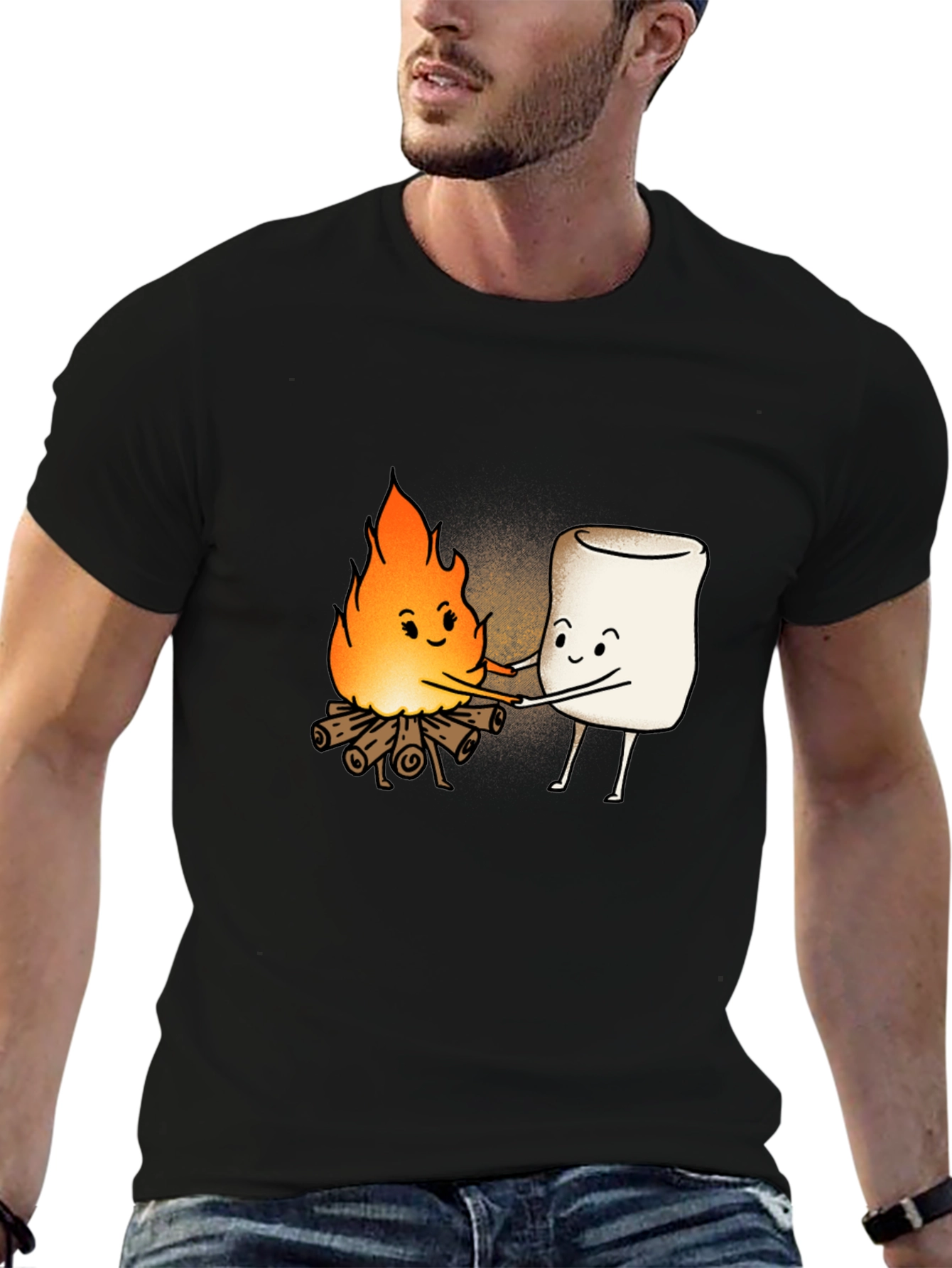 Campfire Marshmallow Graphic T-Shirt