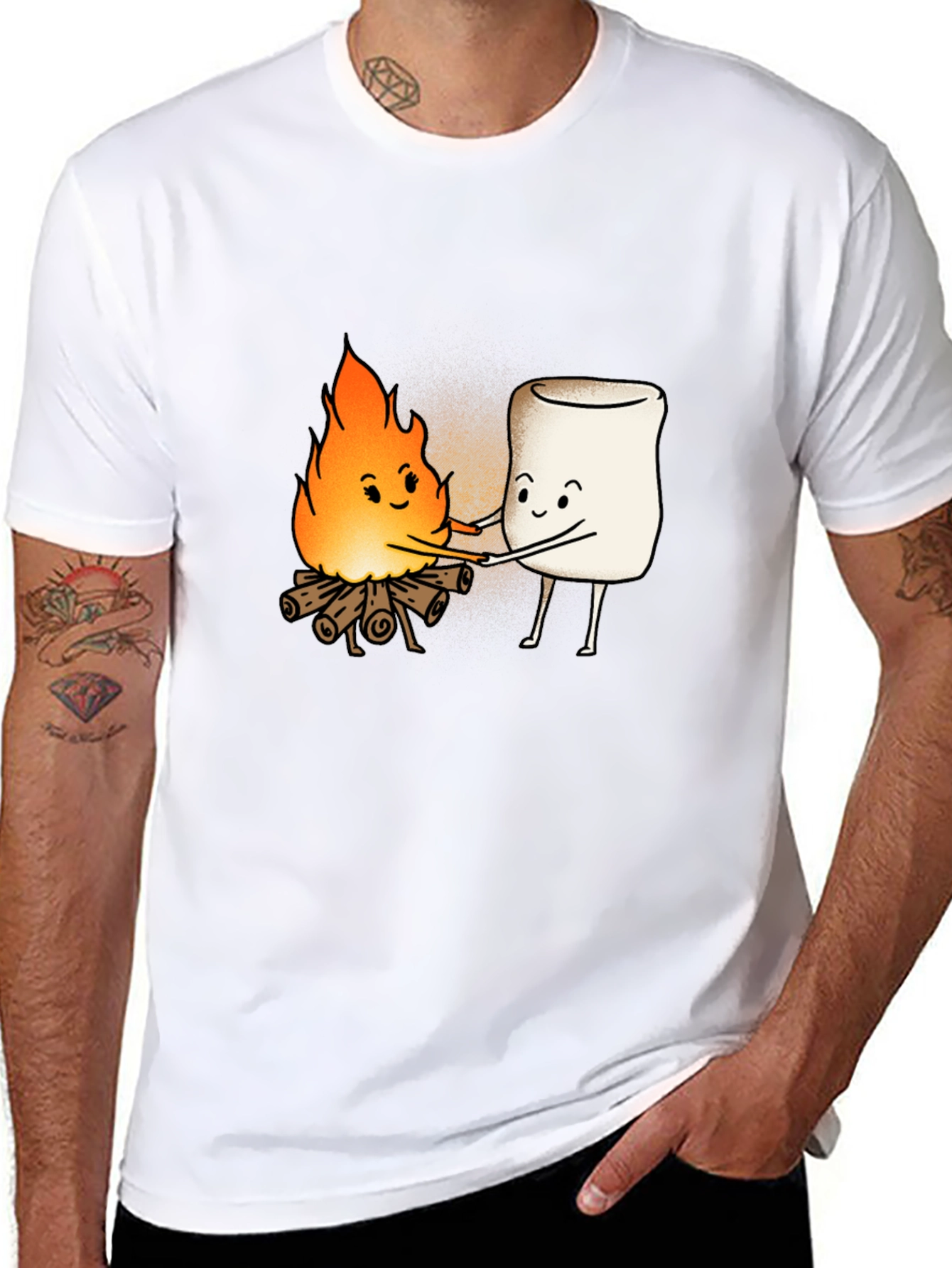 Campfire Marshmallow Graphic T-Shirt