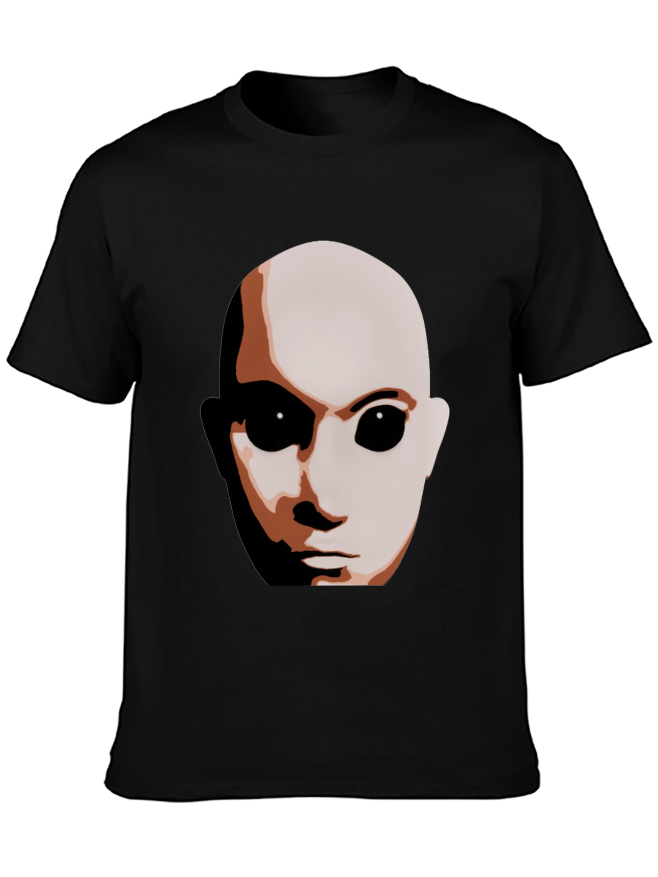 Sci-Fi Alien Face Graphic T-Shirt - Black
