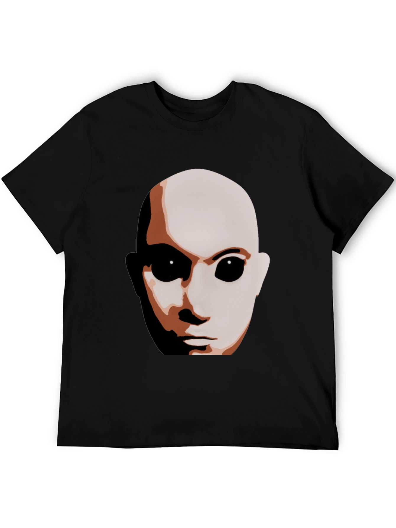 Sci-Fi Alien Face Graphic T-Shirt - Black