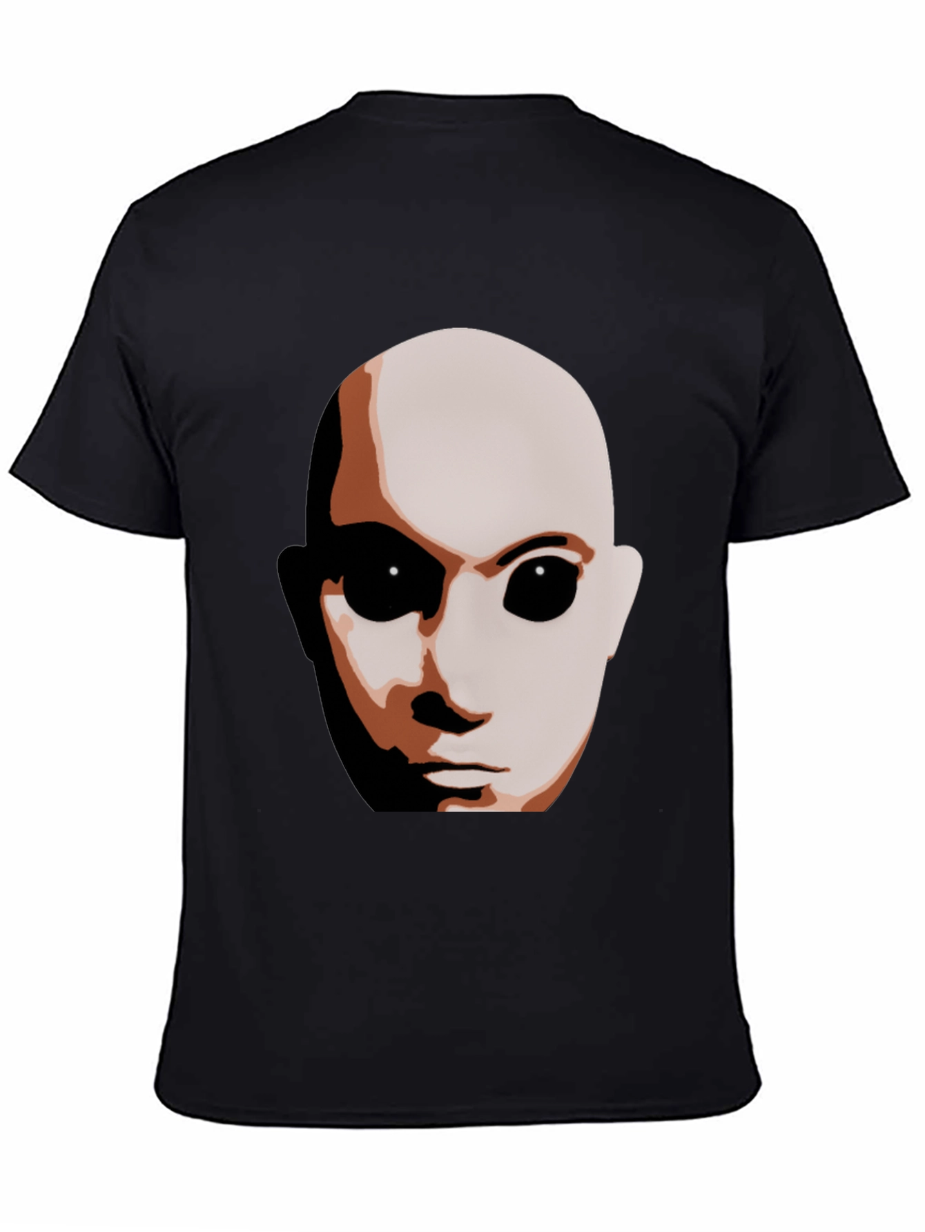 Sci-Fi Alien Face Graphic T-Shirt - Black