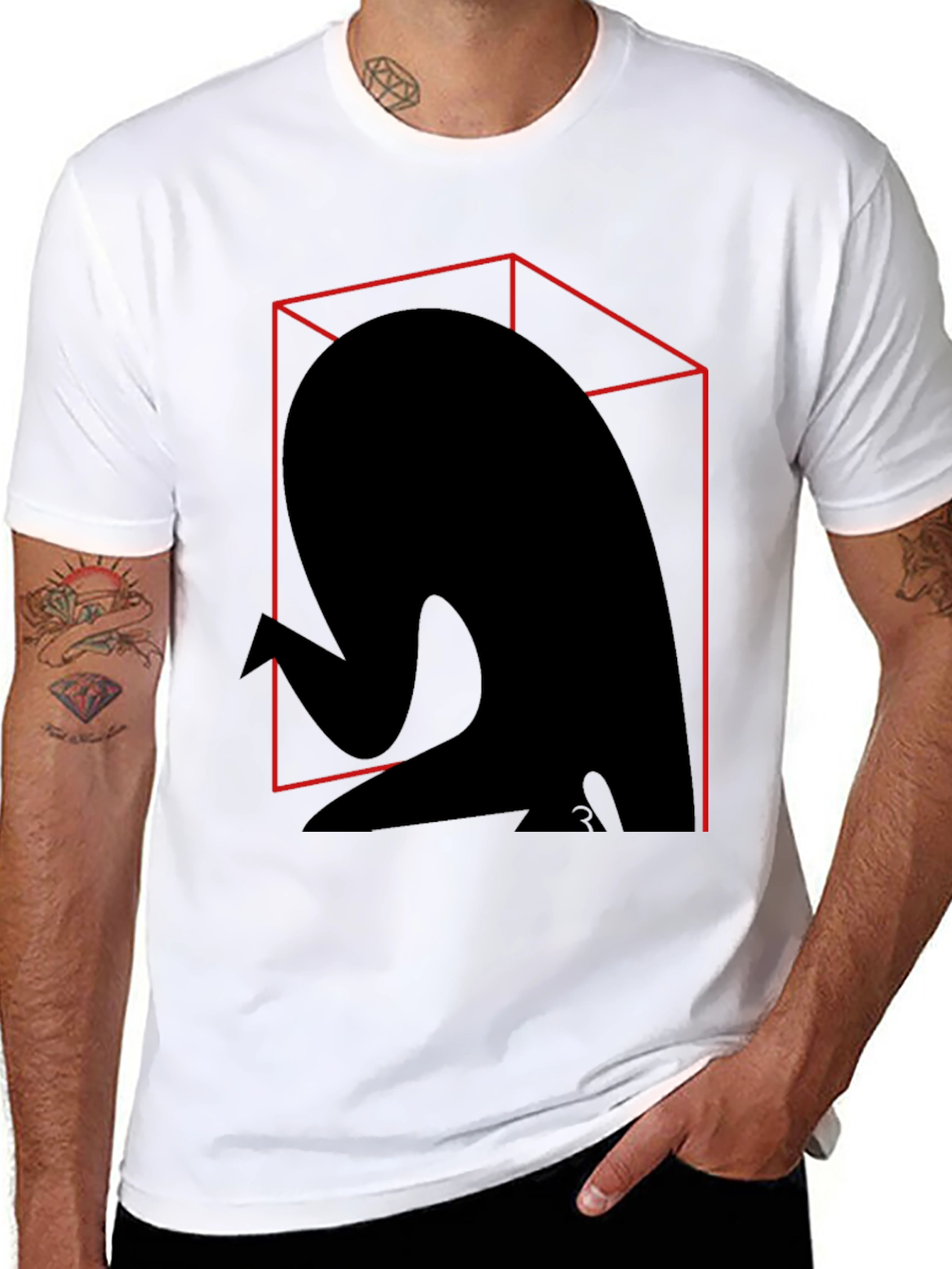 Abstract Silhouette Graphic Tee - Modern Art Shirt